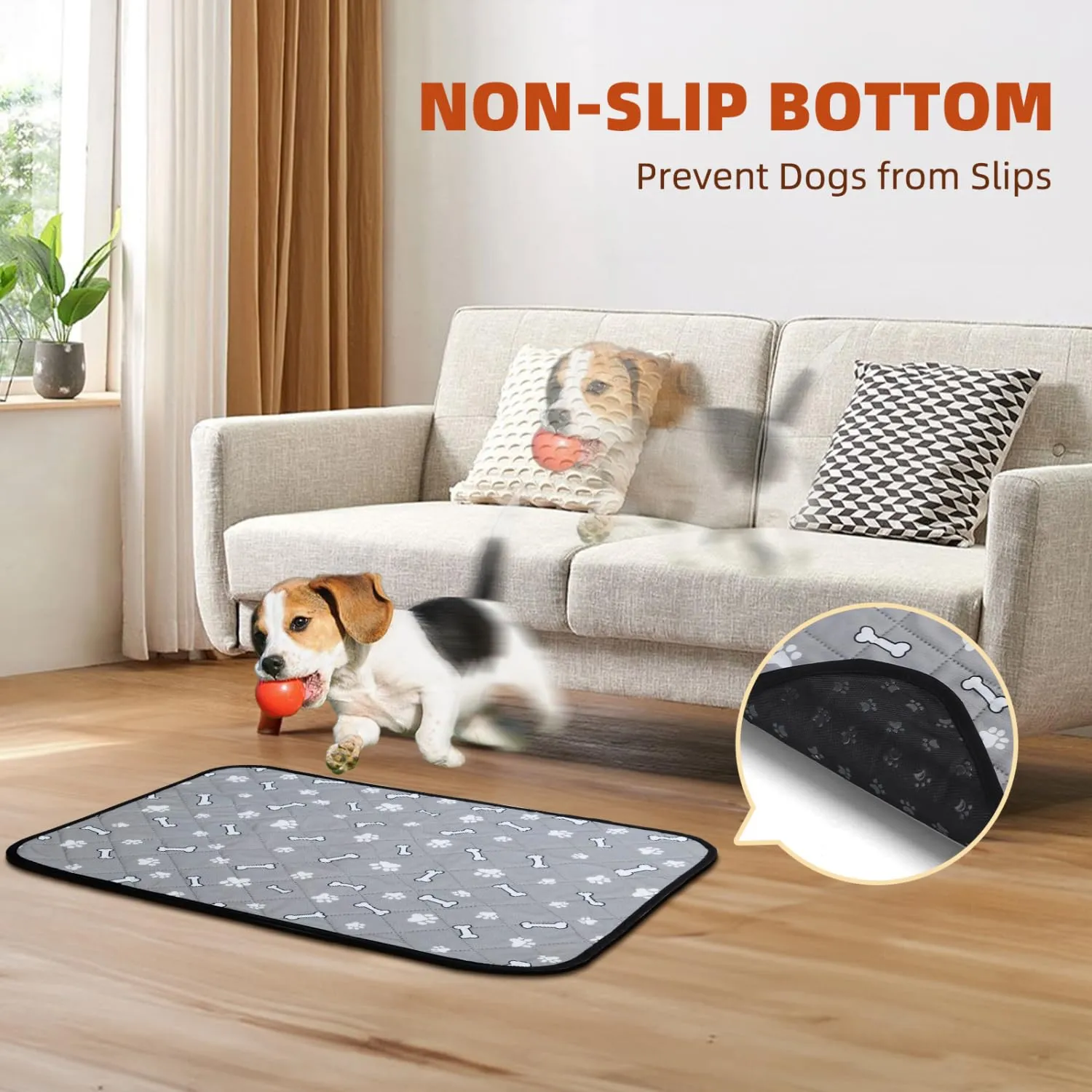Nobleza Tappetini Lavabili e Riutilizzabili per Cani e Gatti, 150x120 cm, Set da 2 Pezzi - immagine 4