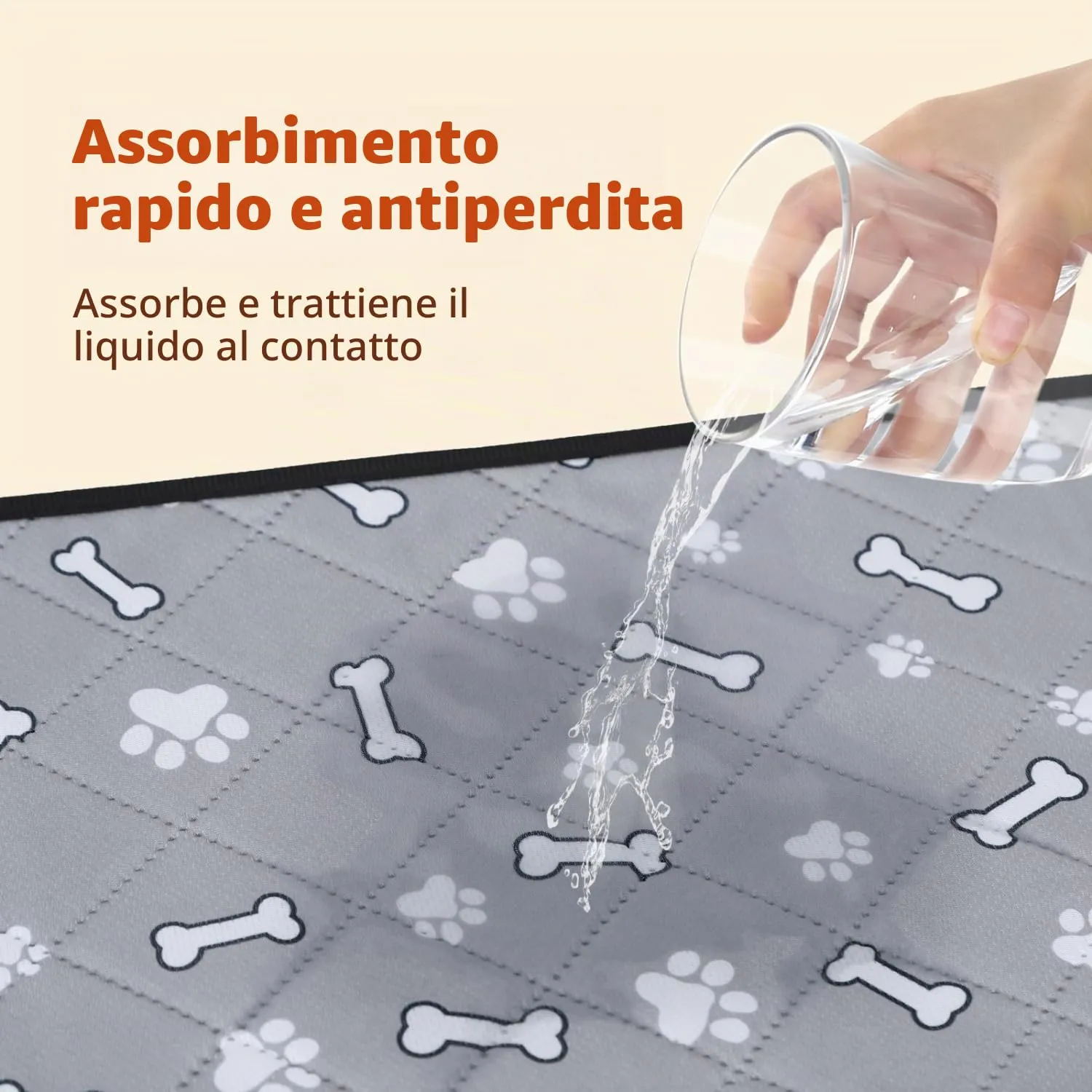 Nobleza Tappetini Lavabili e Riutilizzabili per Cani e Gatti, Assorbenti e Antiscivolo, 60x45 cm, Set da 2 Pezzi - immagine 3
