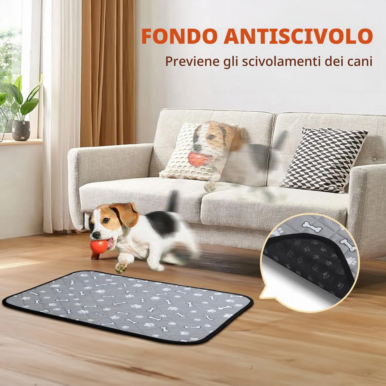 Nobleza Tappetini Lavabili e Riutilizzabili per Cani e Gatti, Assorbenti e Antiscivolo, 60x45 cm, Set da 2 Pezzi - immagine 5