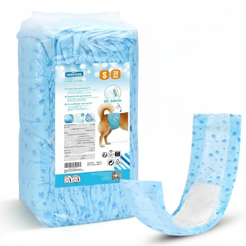 Nobleza Pannolini Usa e Getta per Cani Maschi, Taglia S (20-40 cm), 20 Pezzi - immagine 1