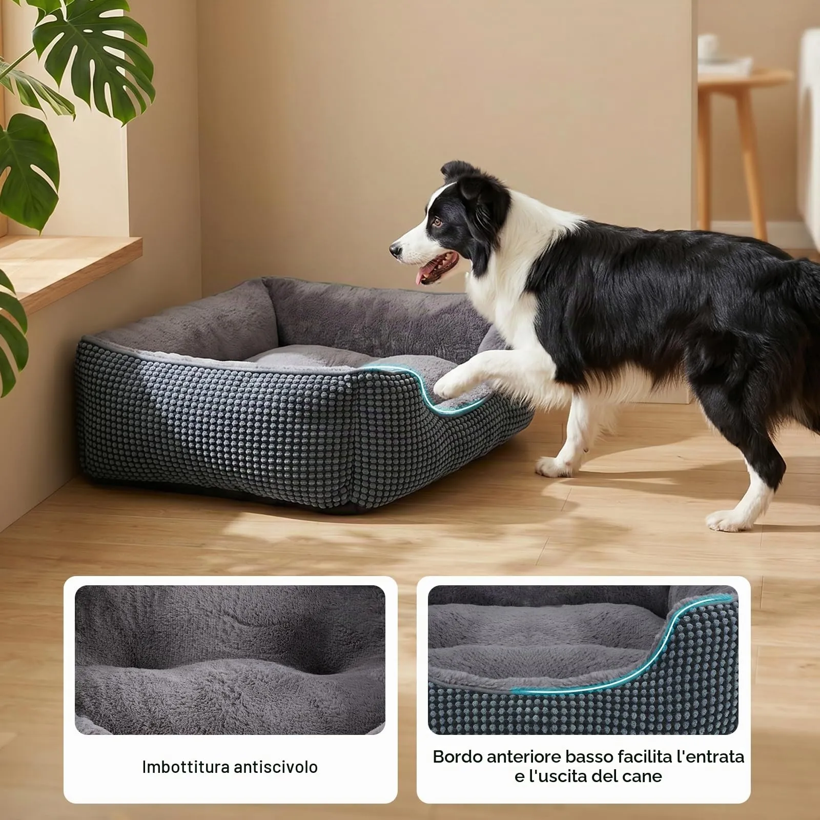 FURTIME Cuccia Cane Interno Lavabile, 89x63x23cm - immagine 5
