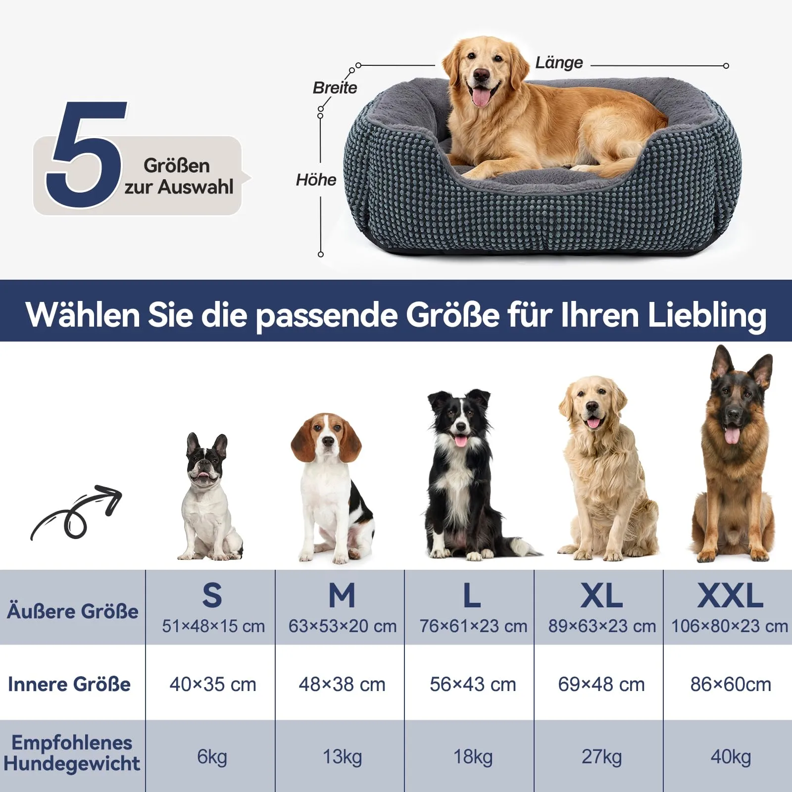 FURTIME Cuccia Cane Interno Lavabile, 89x63x23cm - immagine 6