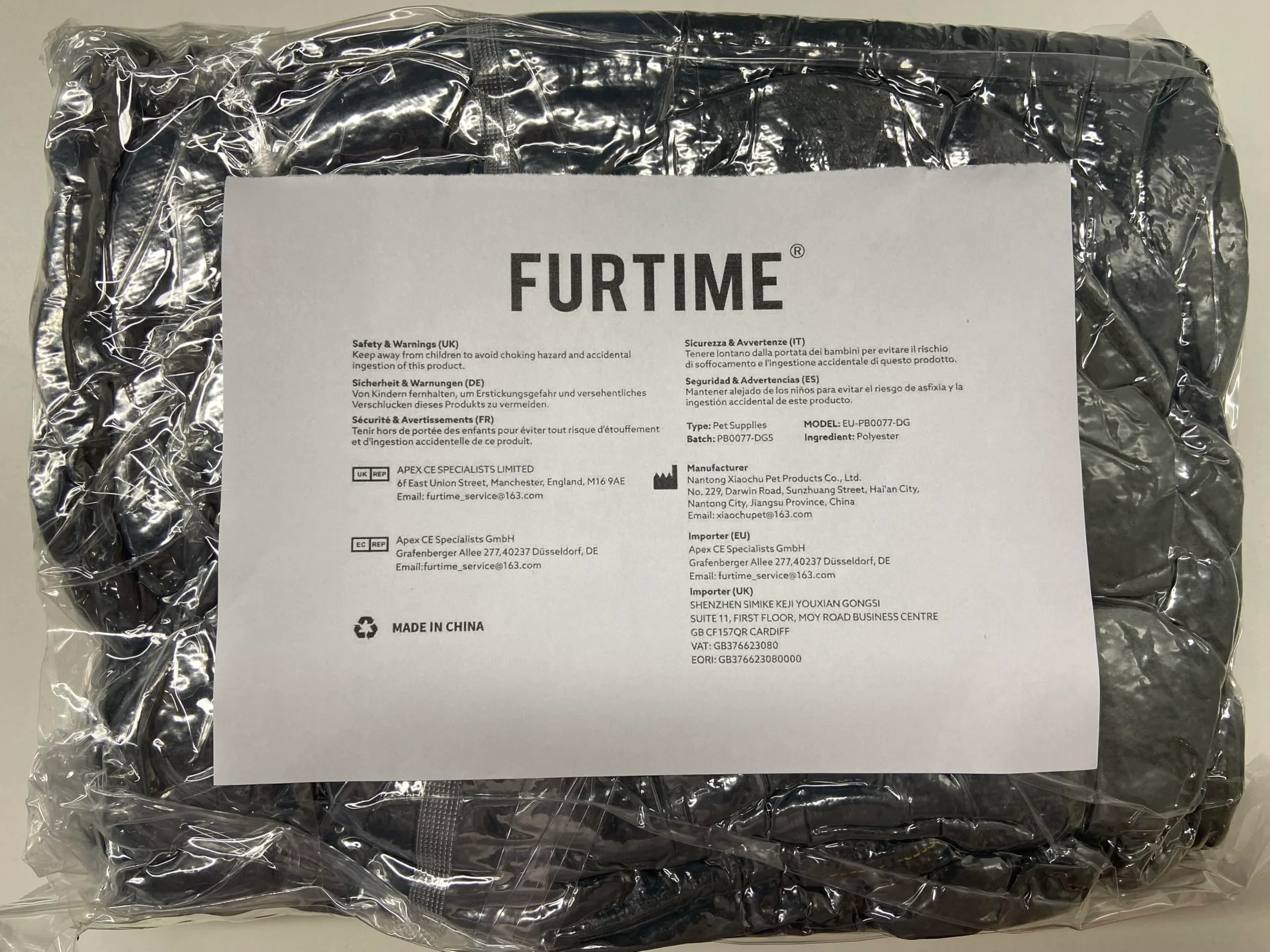 FURTIME Cuccia Cane Interno Lavabile XXL, 106x80x23cm - immagine 9
