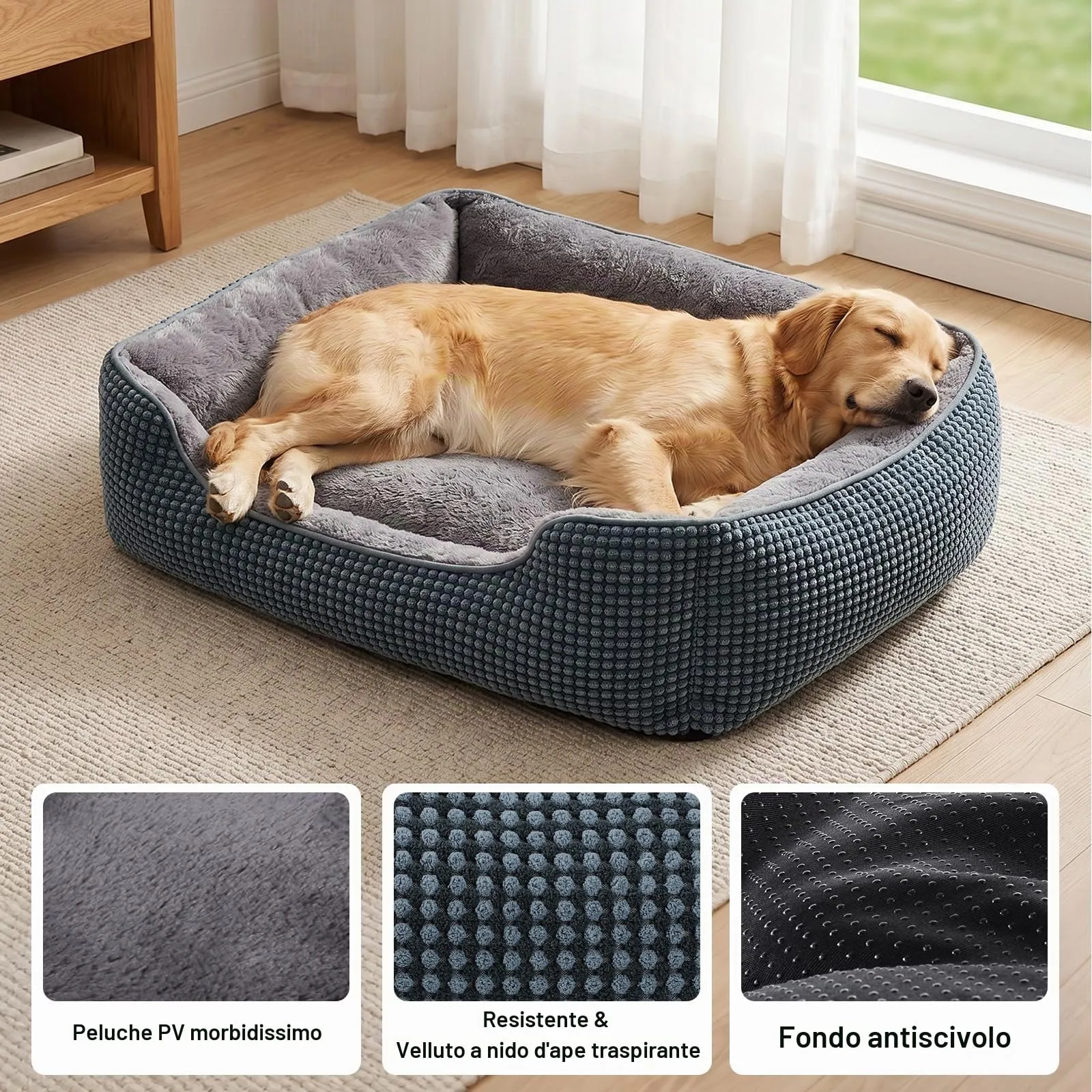 FURTIME Cuccia Cane Interno Lavabile, 51x48x15cm - immagine 3