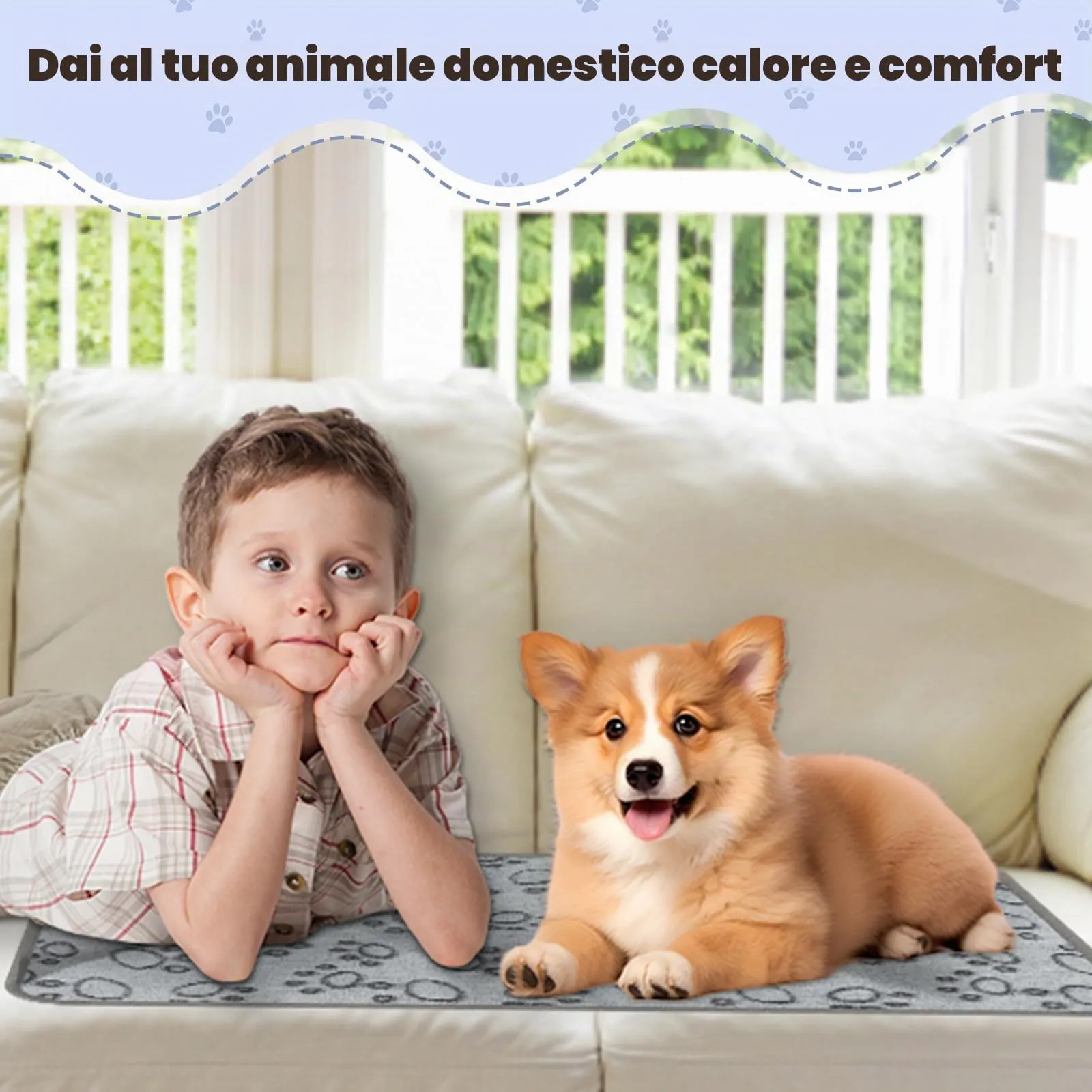 Omtofo Coperta in Flanella per Cani e Gatti, Lavabile, Grigio (60×40cm), Set da 5 Pezzi - immagine 7
