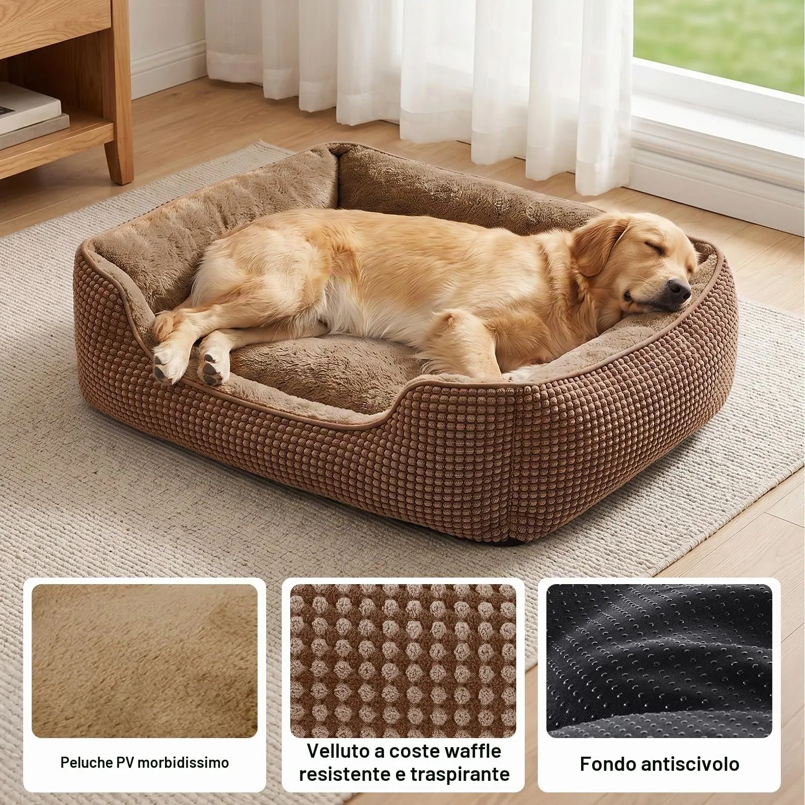 FURTIME Cuccia Cane Interno Lavabile, 76x61x23cm - immagine 4