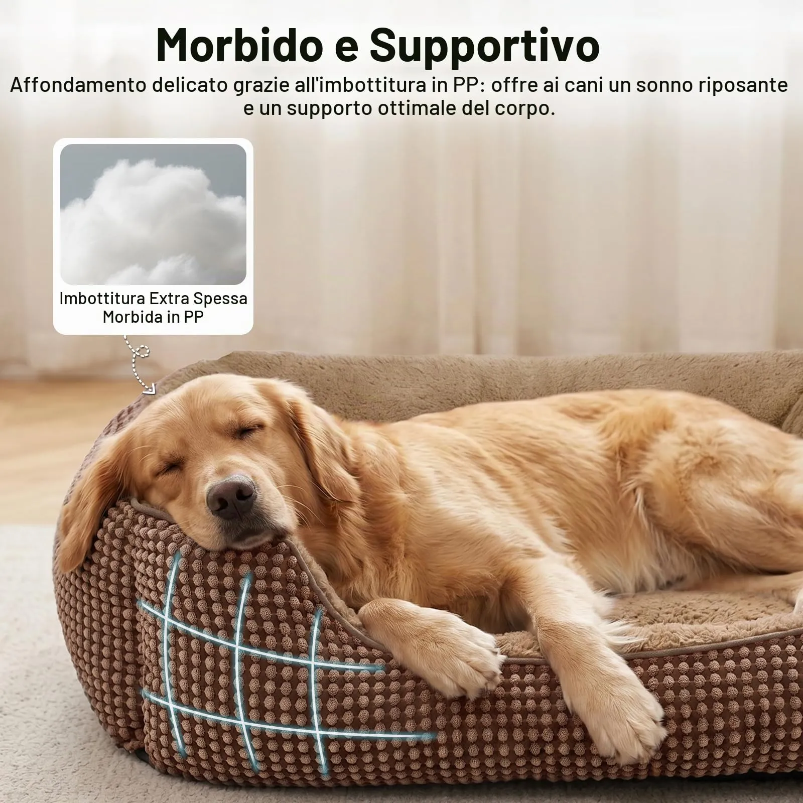 FURTIME Cuccia Cane Interno Lavabile, 89x63x23cm - immagine 5