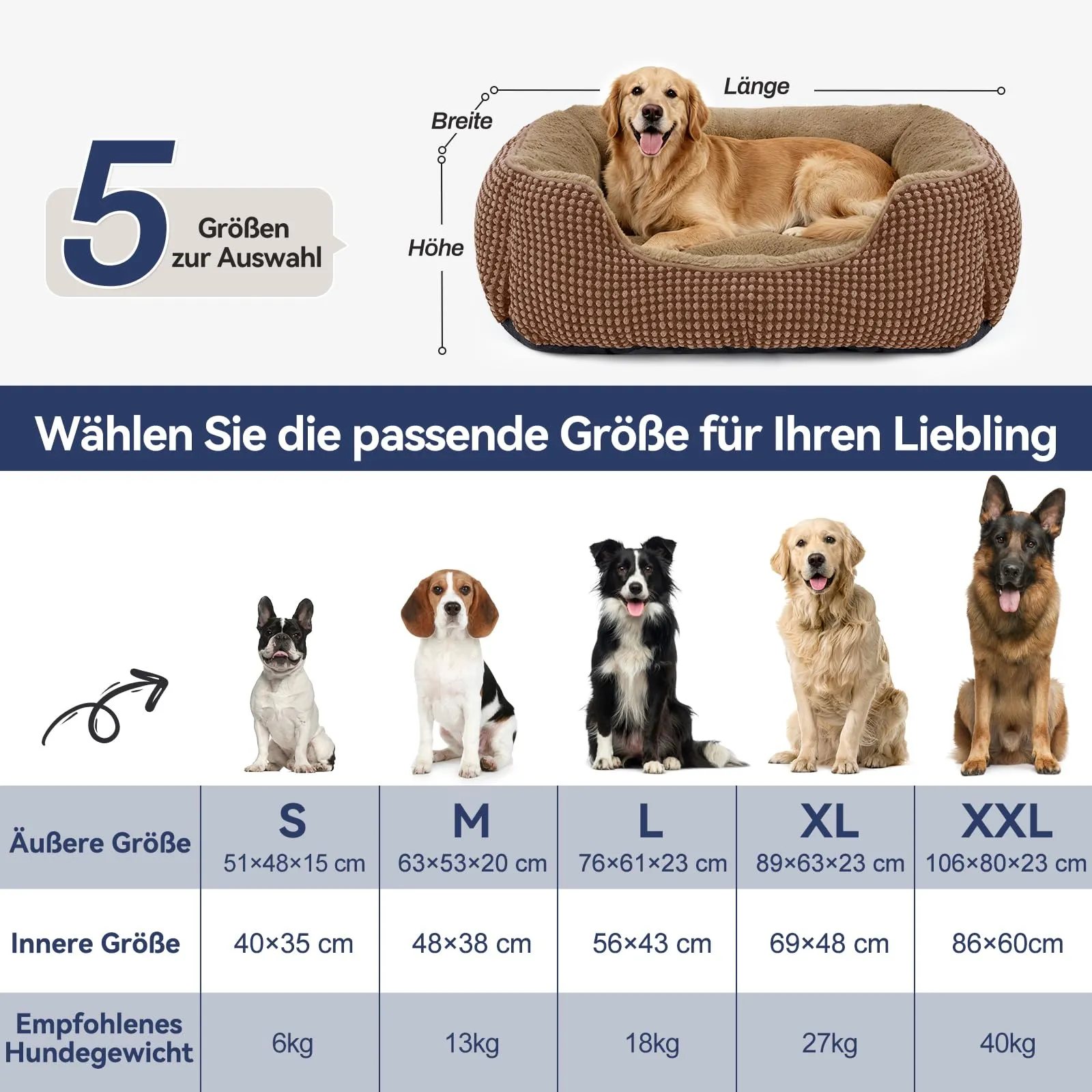FURTIME Cuccia Cane Interno Lavabile, 89x63x23cm - immagine 6