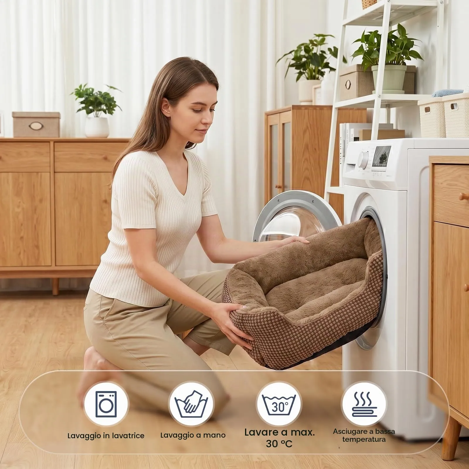 FURTIME Cuccia Cane Interno Lavabile, 89x63x23cm - immagine 7