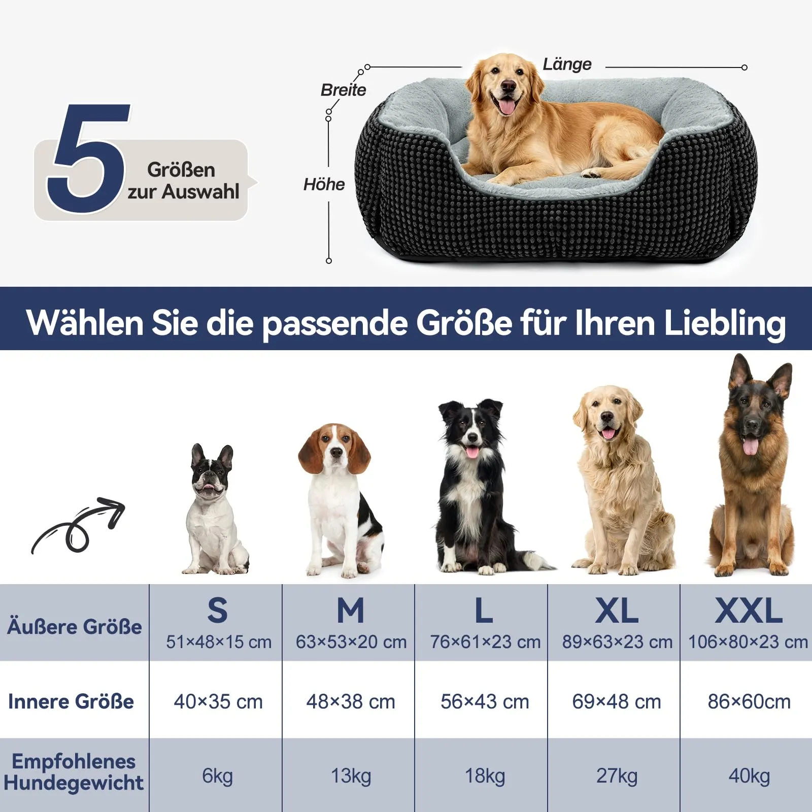 FURTIME Cuccia Cane Interno Lavabile, 76x61x23cm - immagine 6