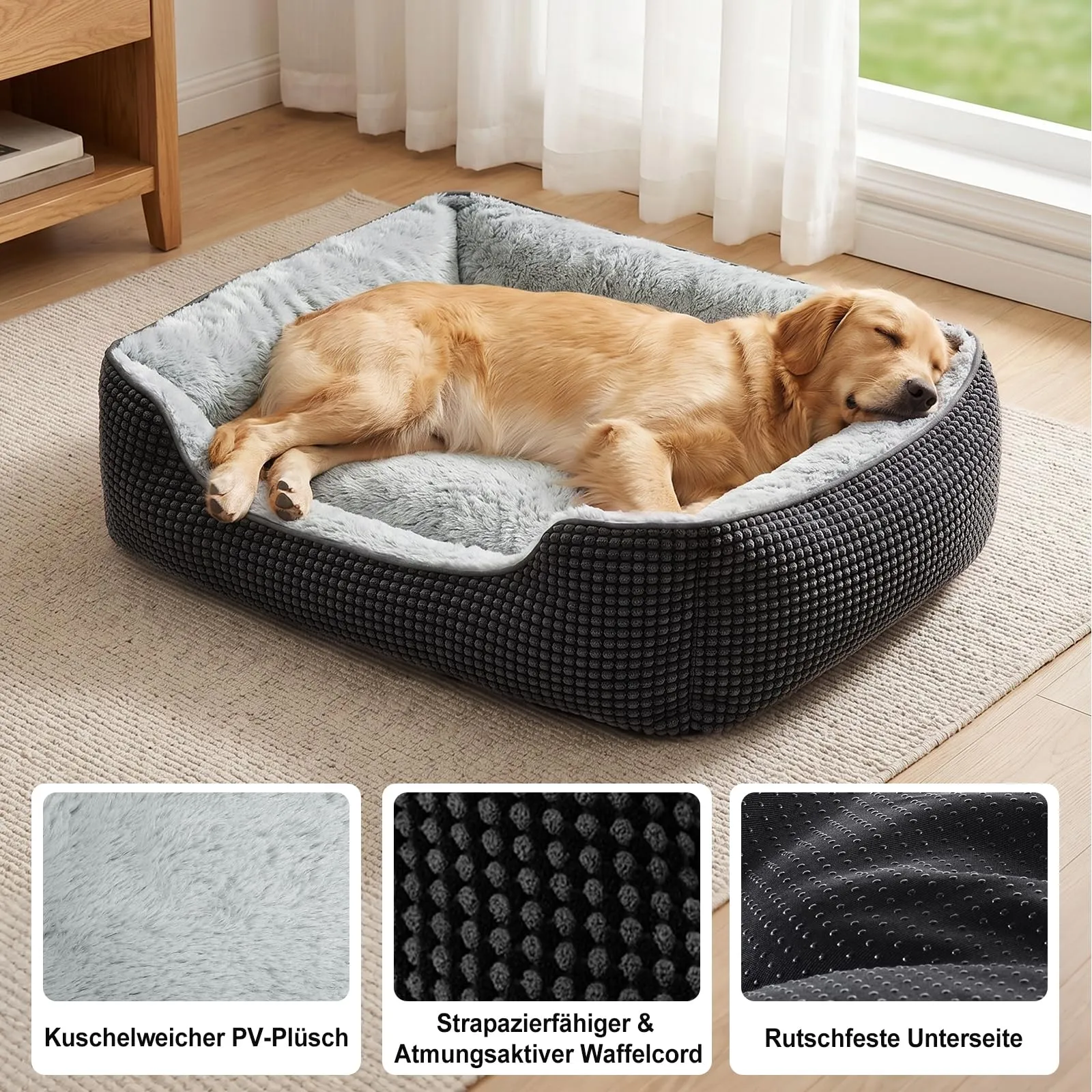 FURTIME Cuccia Cane Interno Grande Lavabile, 89x63x23cm - immagine 3
