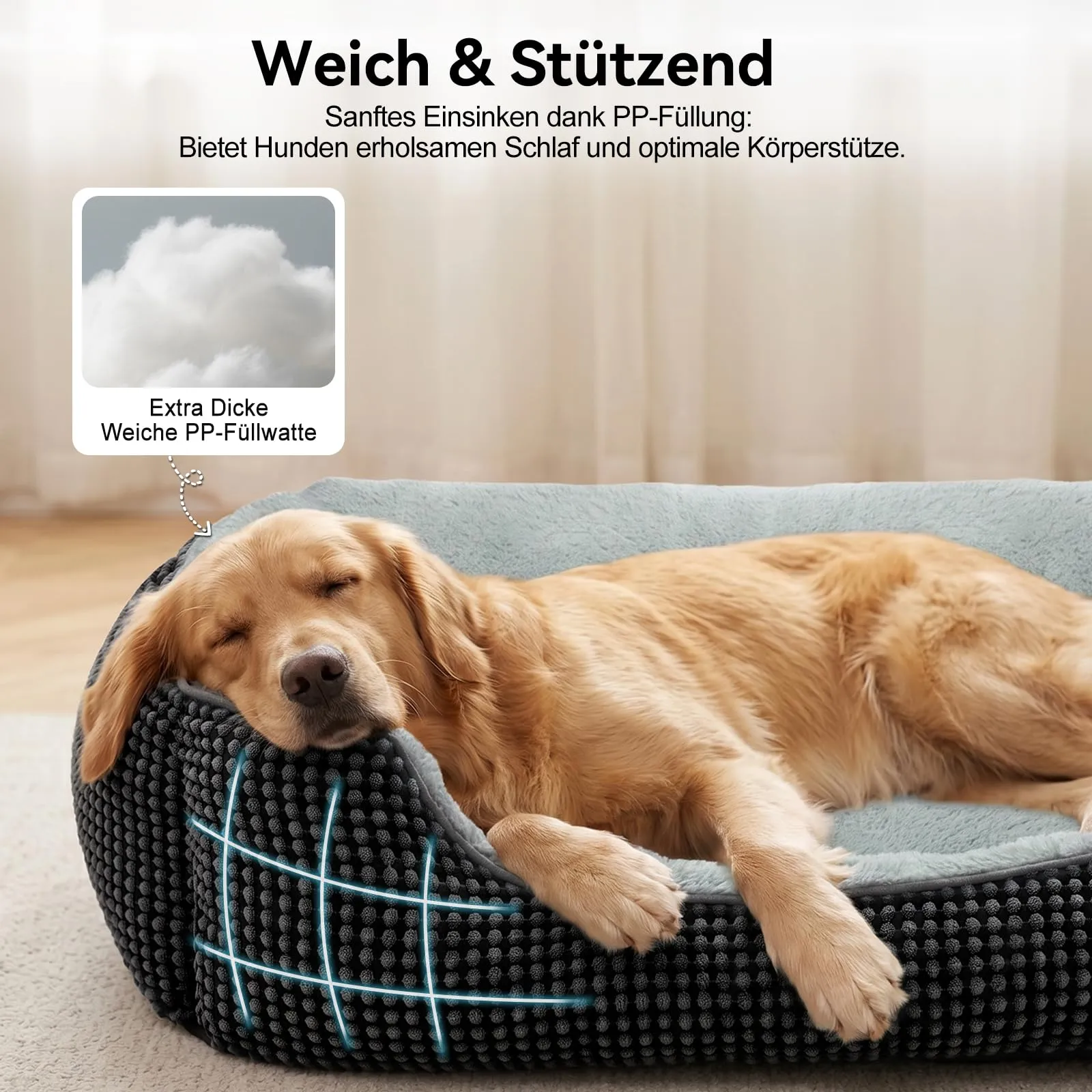 FURTIME Cuccia Cane Interno Grande Lavabile, 89x63x23cm - immagine 4