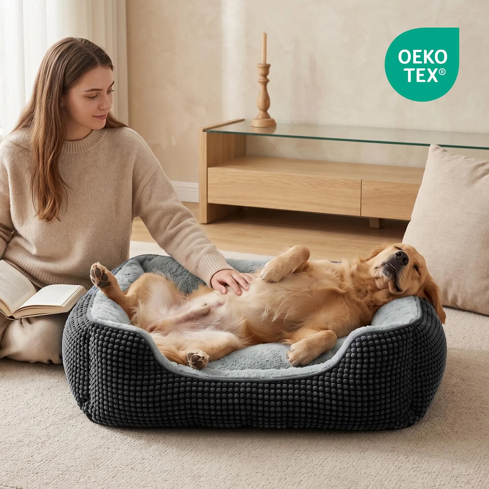 FURTIME Cuccia Cane Interno Grande Lavabile, 89x63x23cm - immagine 8