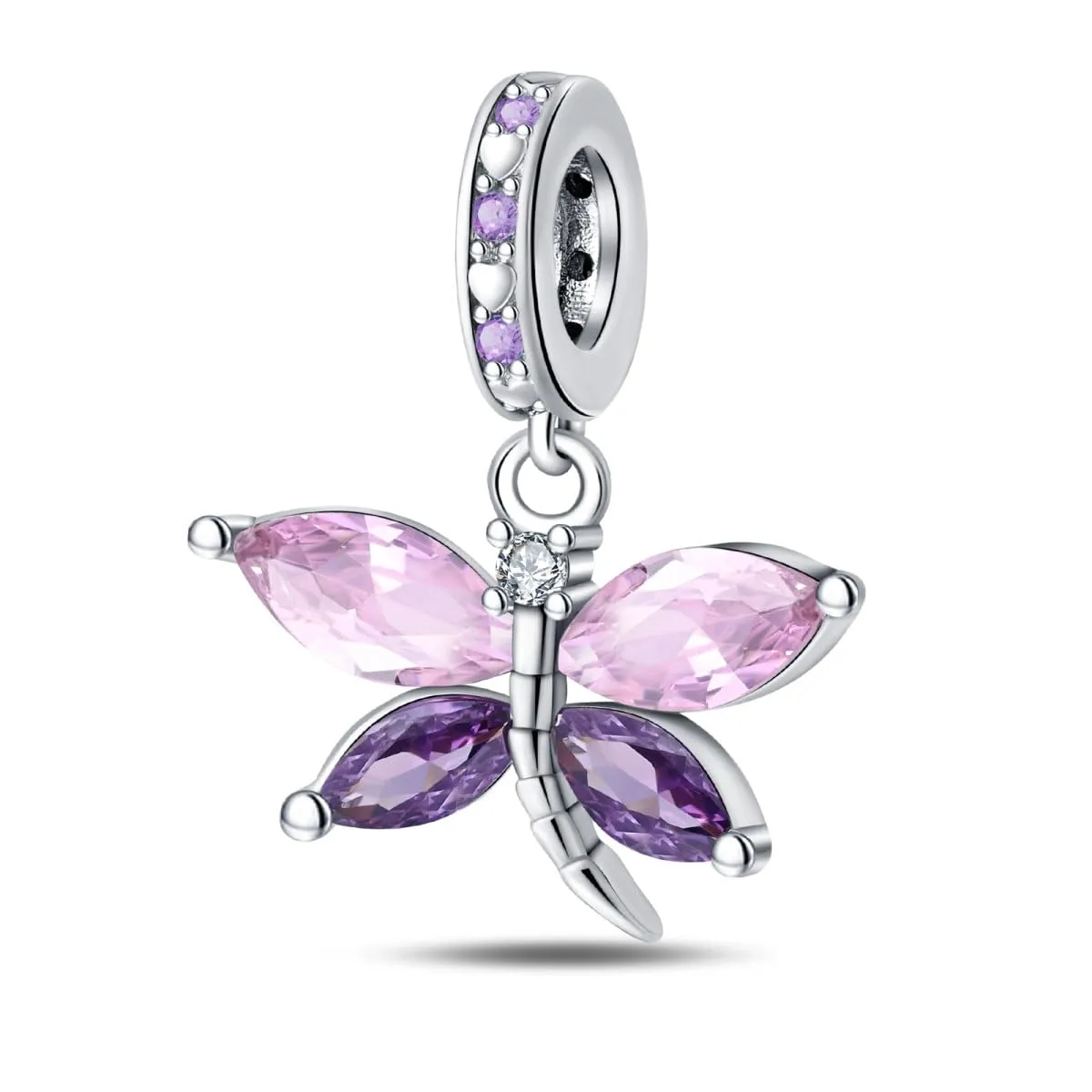 TINSLO Bead Charm in Argento Sterling 925 con Cubic Zirconia per Braccialetti e Collane Europee - immagine 1