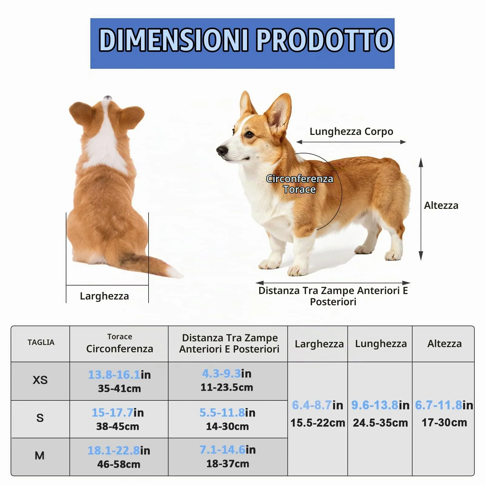 BOYIFEIJIE Sedia a rotelle per zampe posteriori per cani e gatti di piccola taglia, telaio in alluminio regolabile, blu scuro, S (3–5,5 kg) - immagine 2
