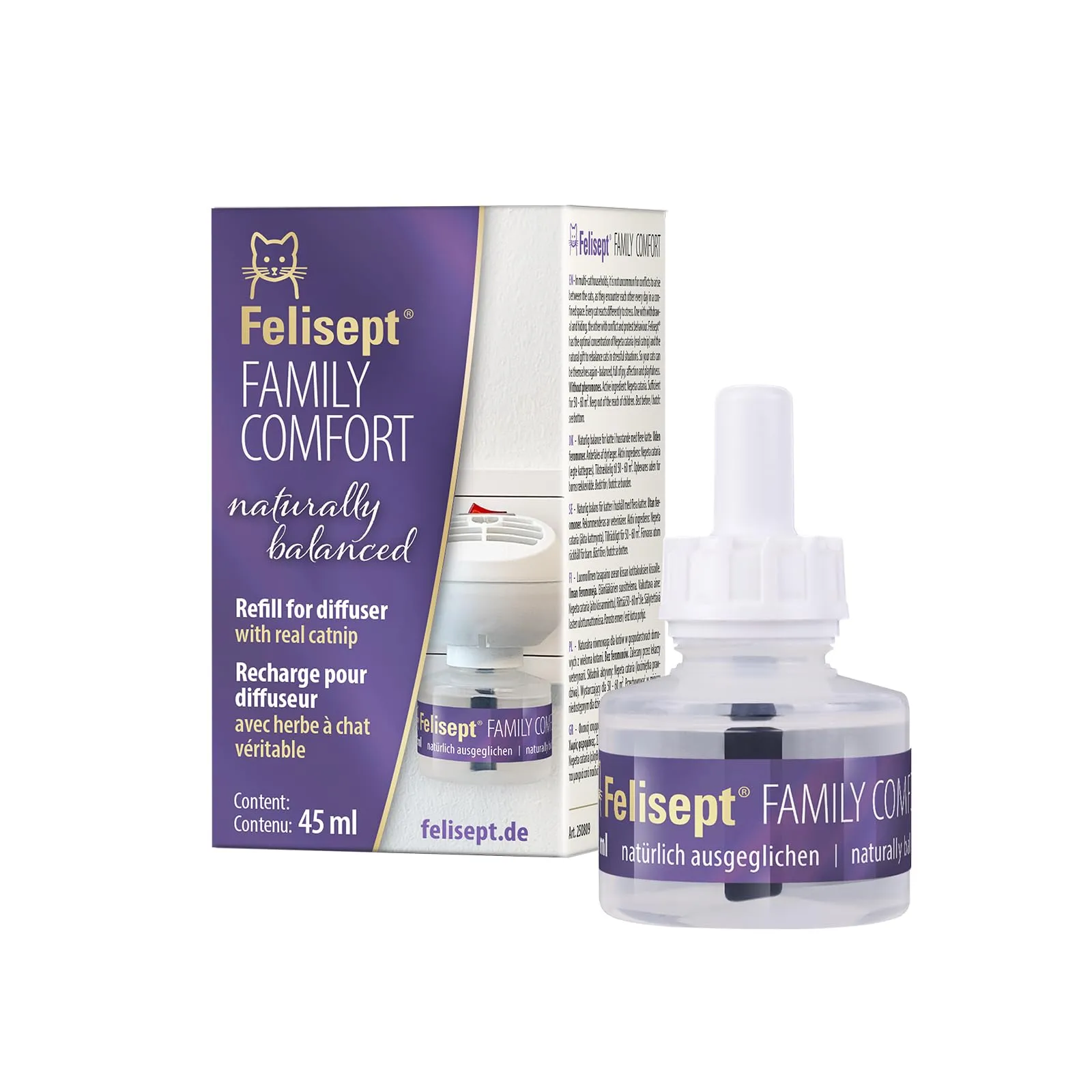 Felisept Family Comfort Ricarica 45 ml - Con erba gatta naturale senza feromoni - immagine 1