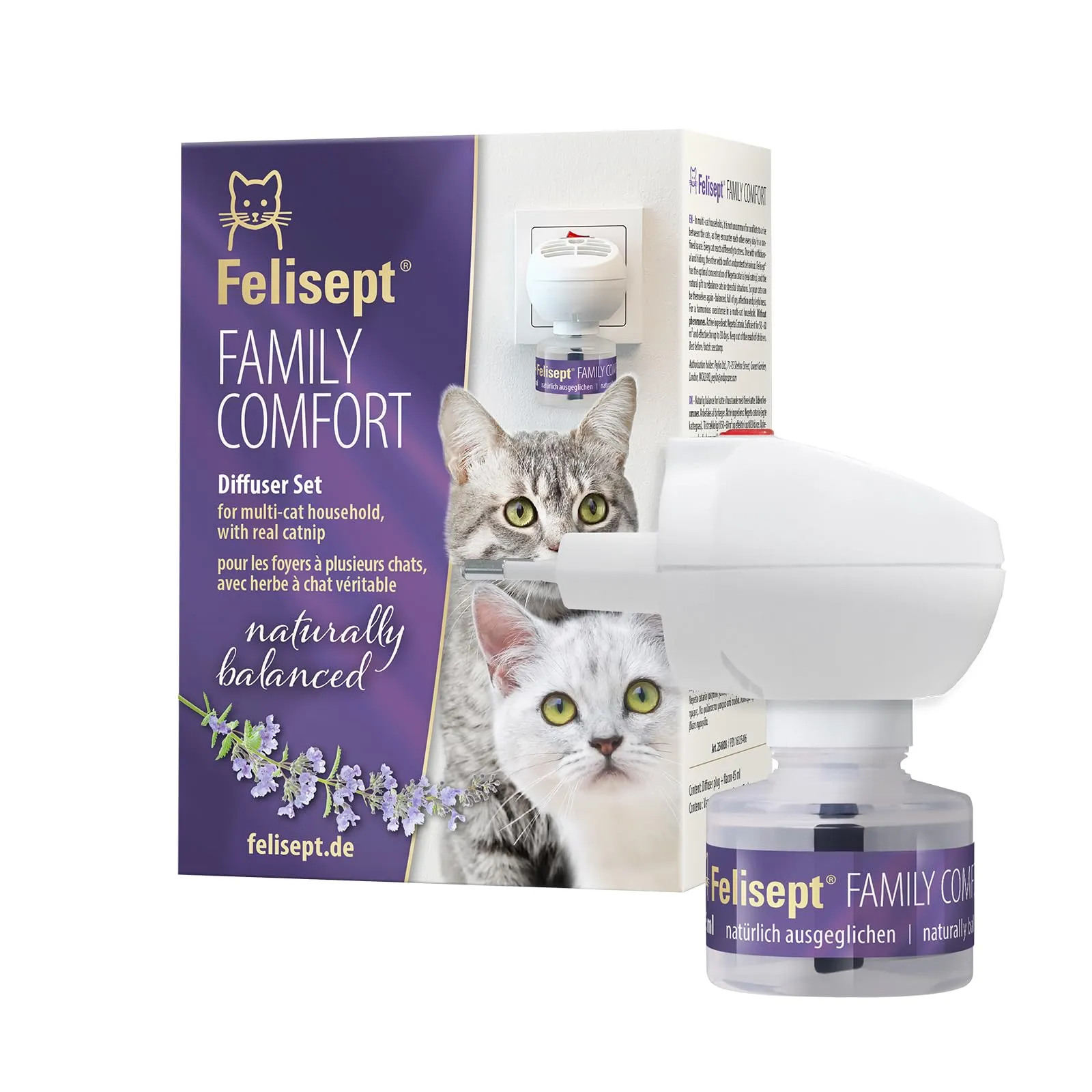 Felisept Family Comfort Diffusore Antistress per Gatti, Set 45ml con Erba Gatta Naturale - immagine 1