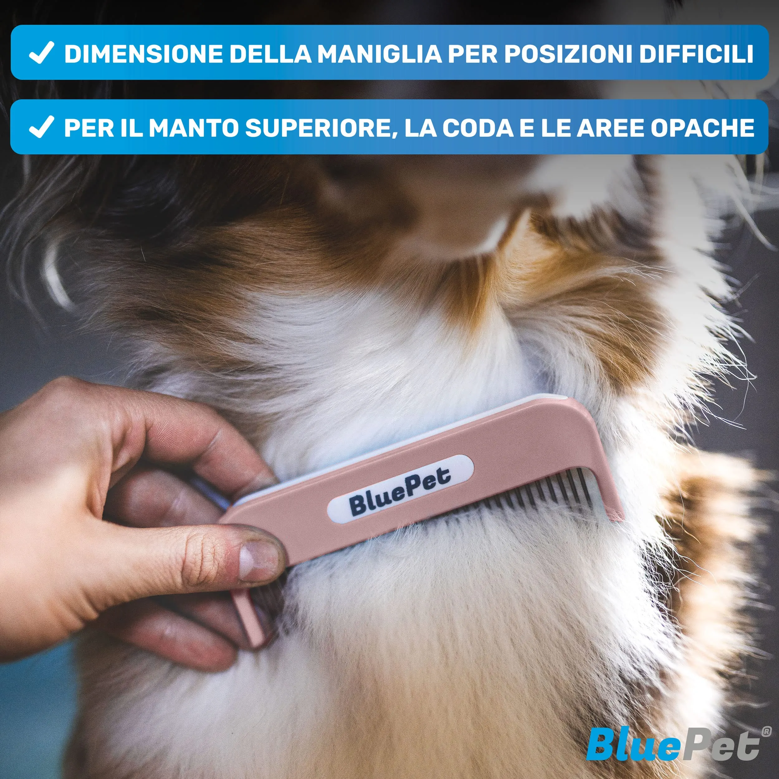 BluePet Pettine per Cani e Gatti a Pelo Lungo con Denti Rotanti - immagine 3