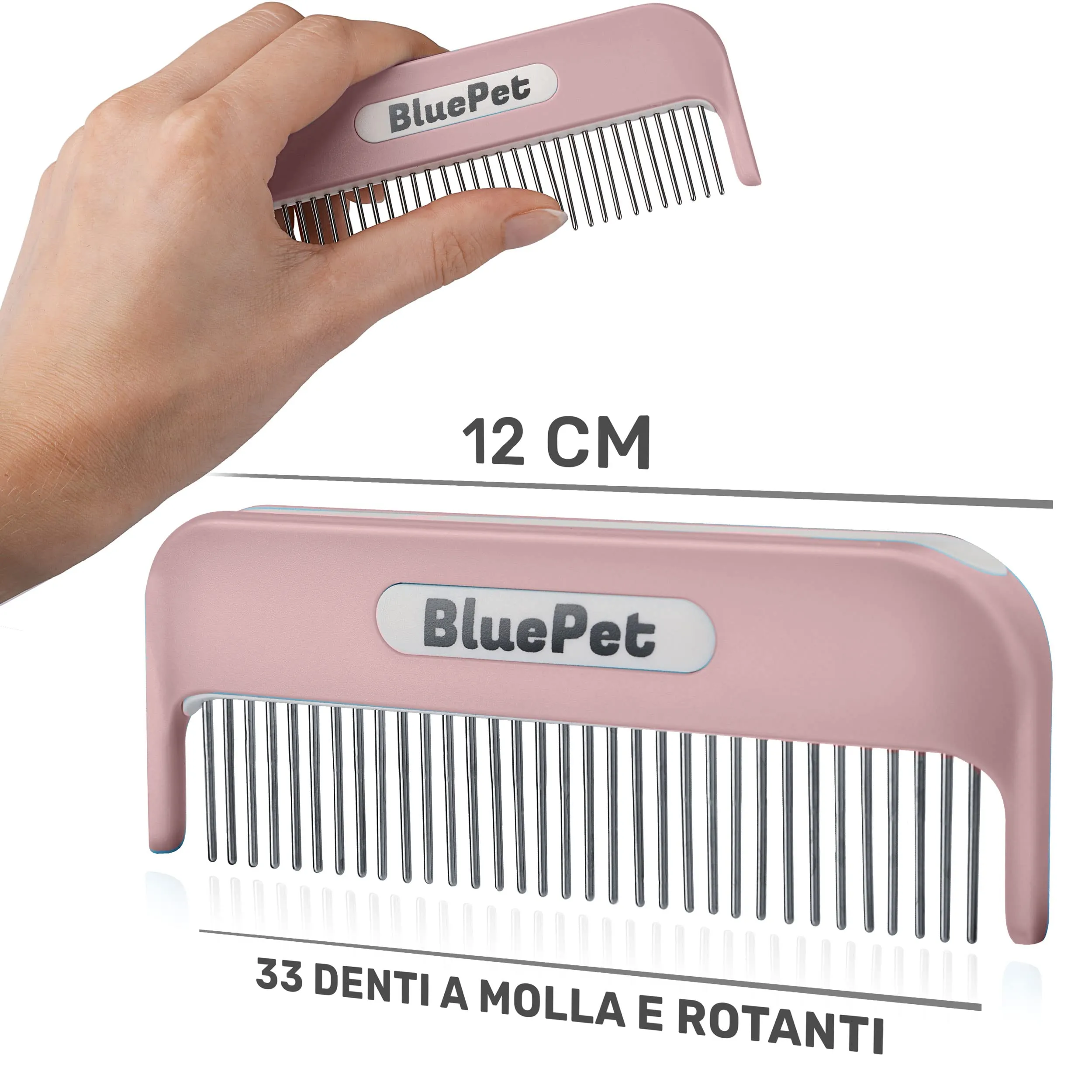 BluePet Pettine per Cani e Gatti a Pelo Lungo con Denti Rotanti - immagine 7