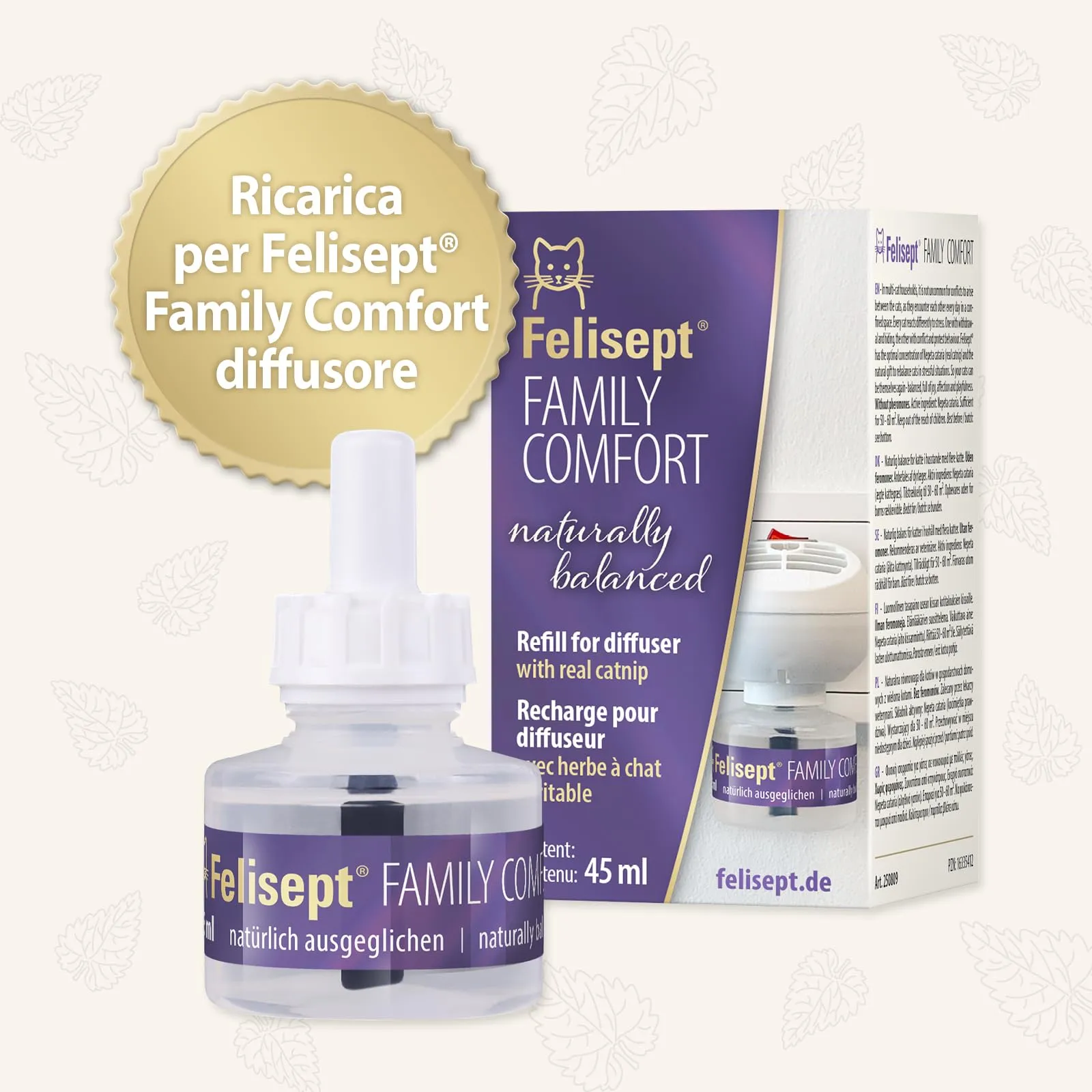 Felisept Family Comfort Ricarica 3x45 ml - Con erba gatta naturale senza feromoni - immagine 3