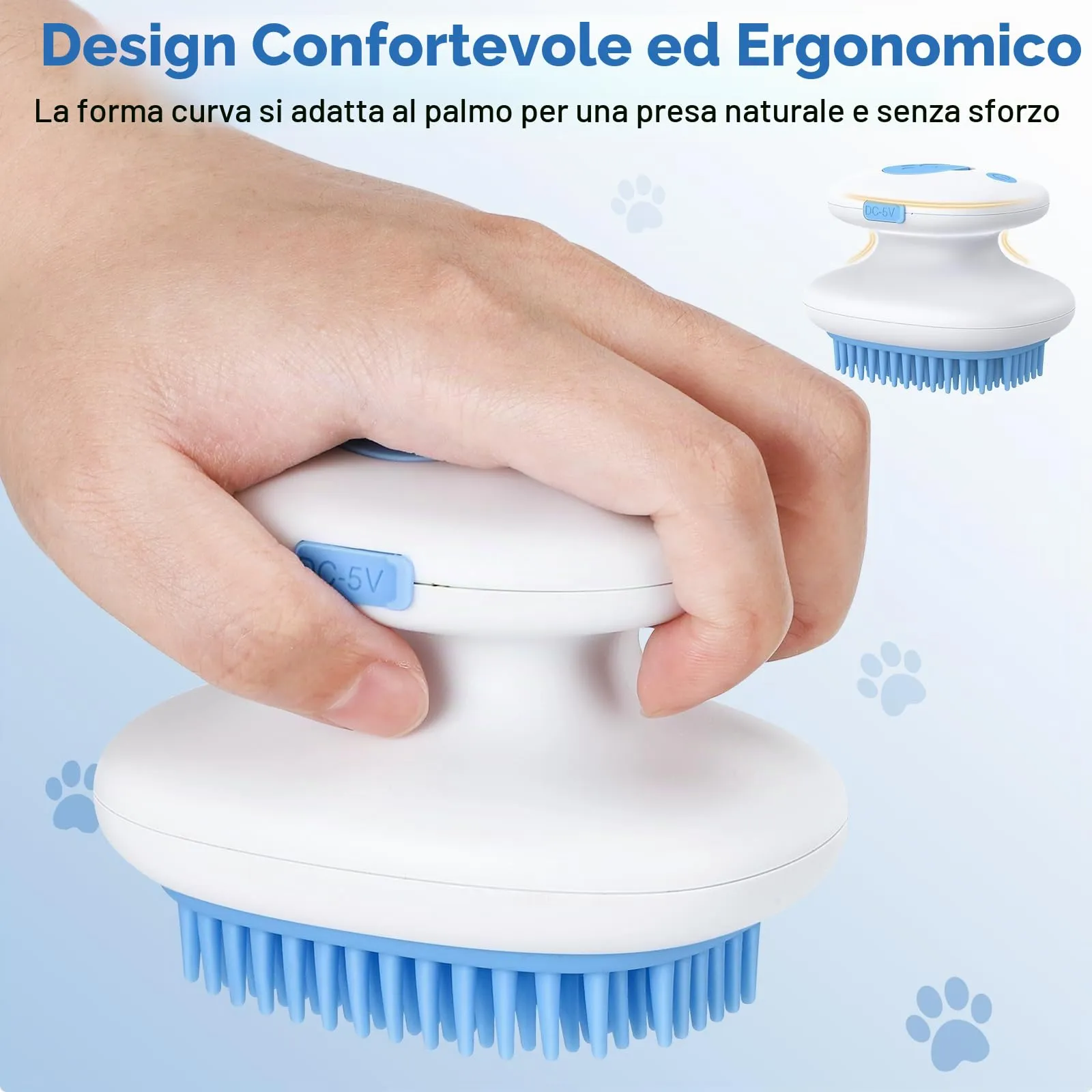 Euqvunn Spazzola a vapore 3 in 1 per gatti in silicone ricaricabile - immagine 3