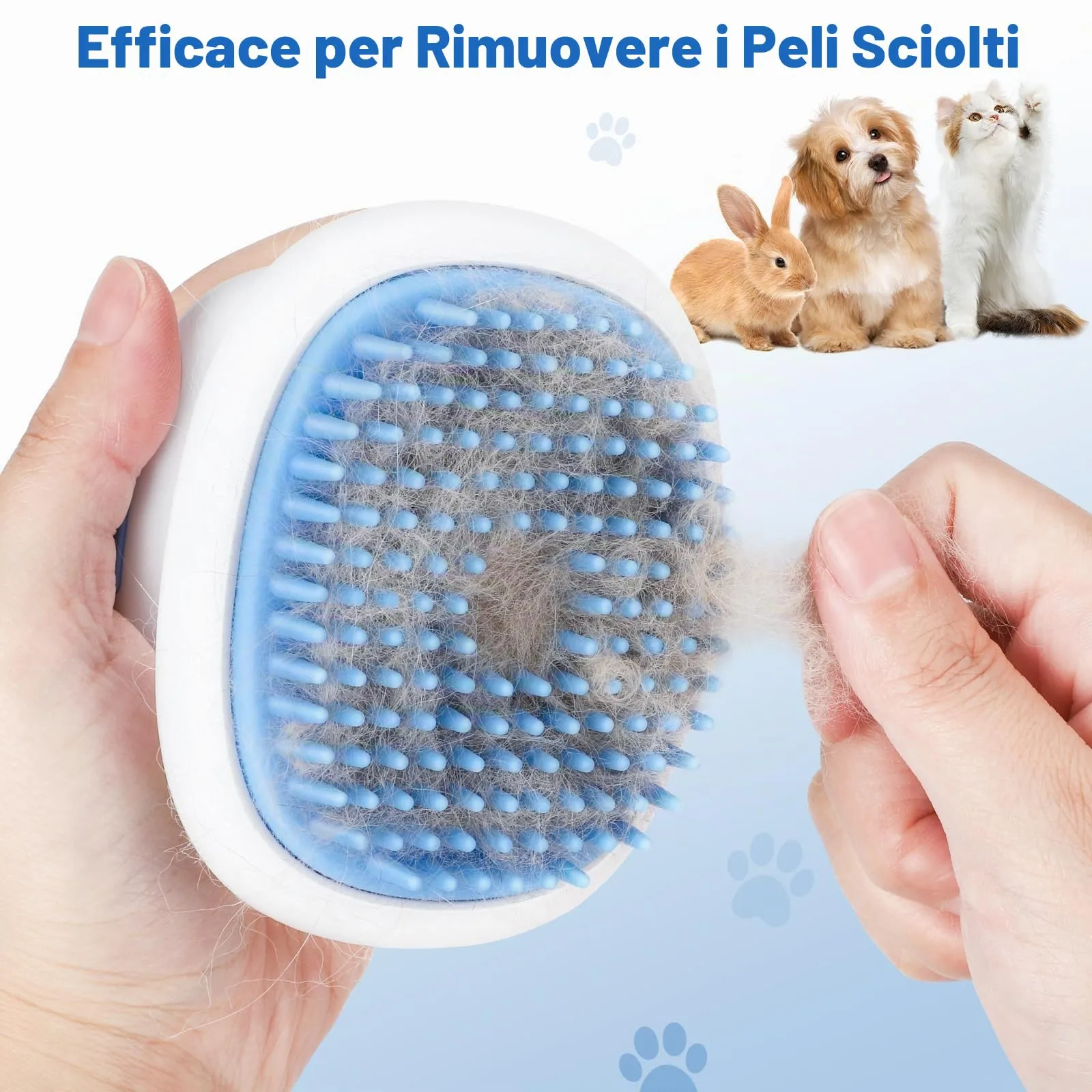Euqvunn Spazzola a vapore 3 in 1 per gatti in silicone ricaricabile - immagine 5