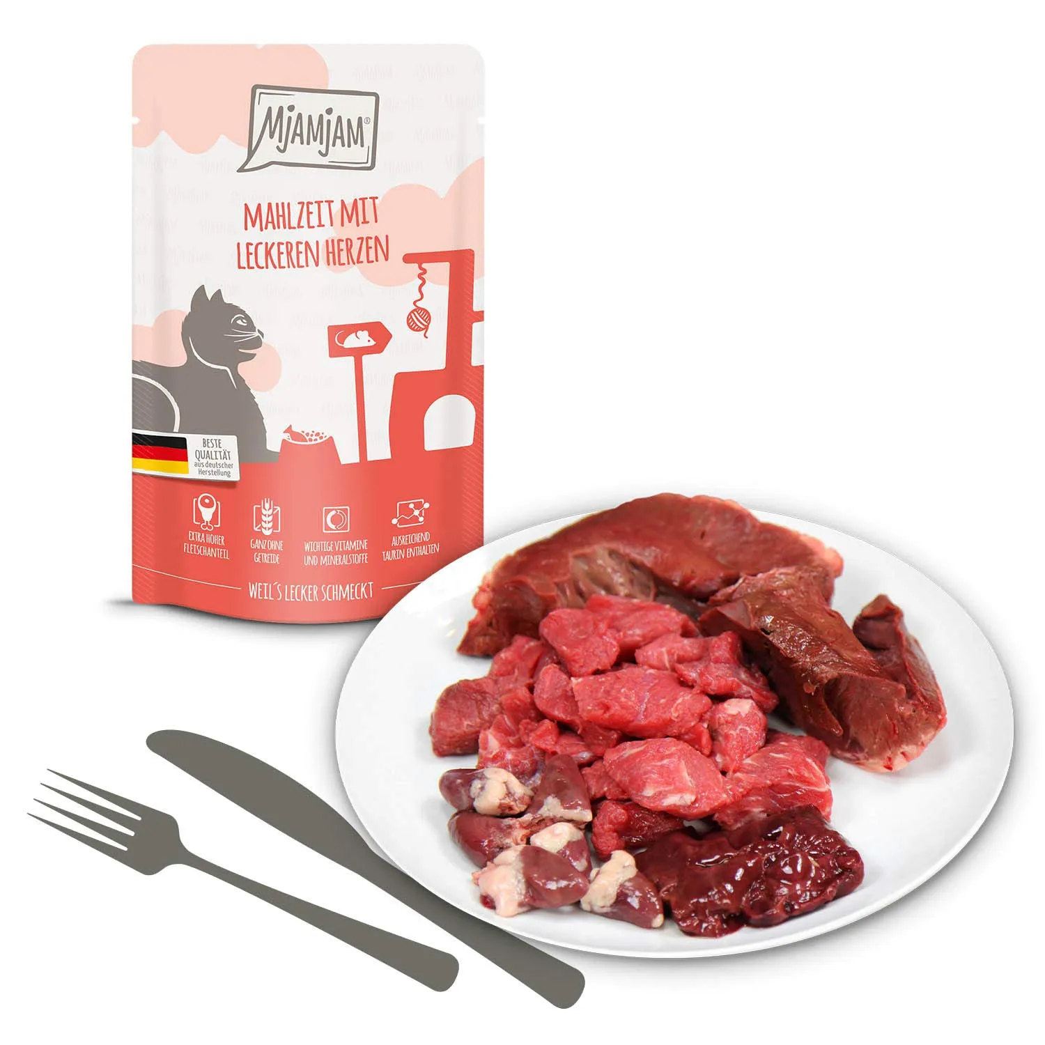 MjAMjAM Cibo Umido Premium per Gatti Quetschie Mixpaket III, 12 x 125 g, Senza Cereali - immagine 5
