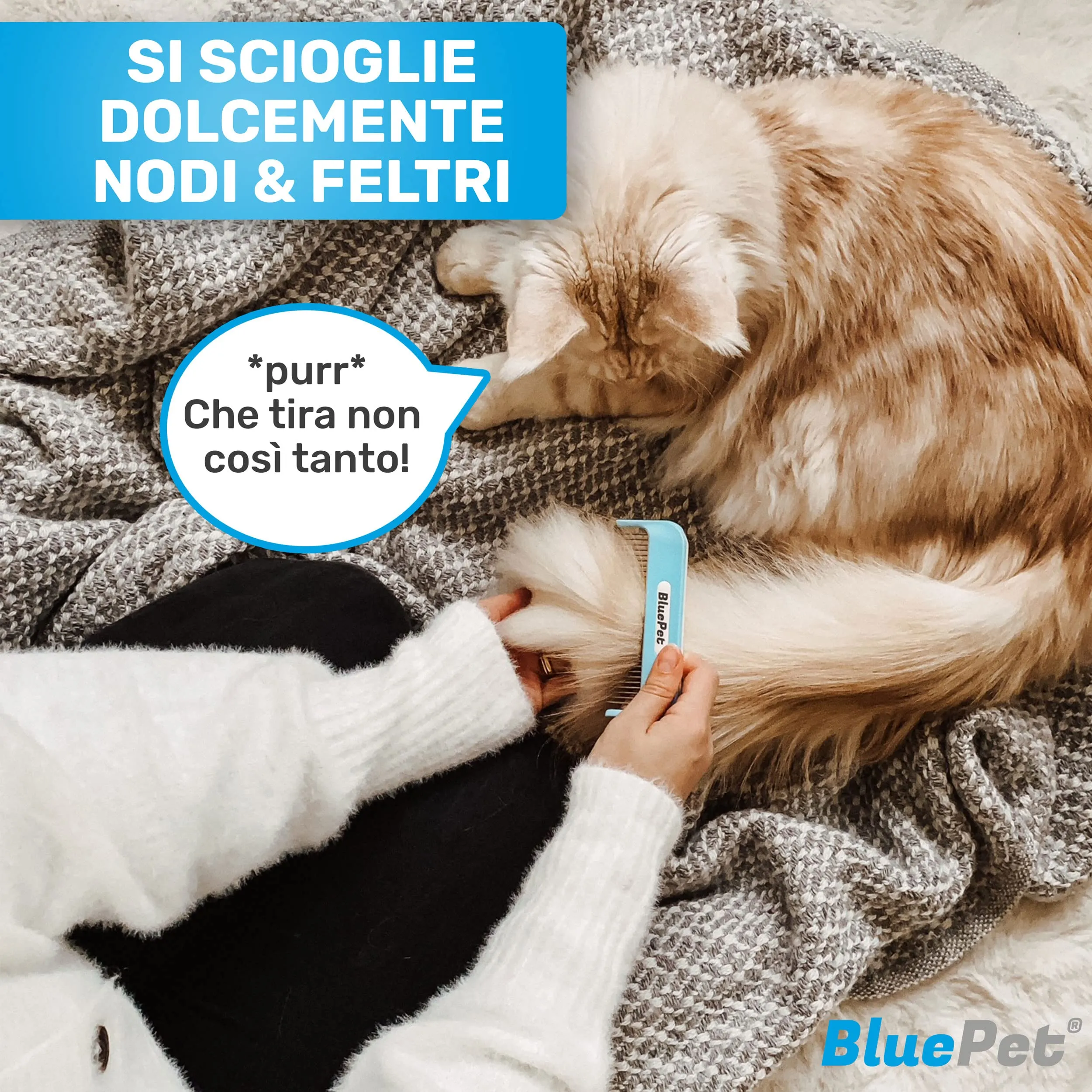 BluePet Pettine per Cani e Gatti Pelo Lungo con Denti Rinforzati - immagine 2