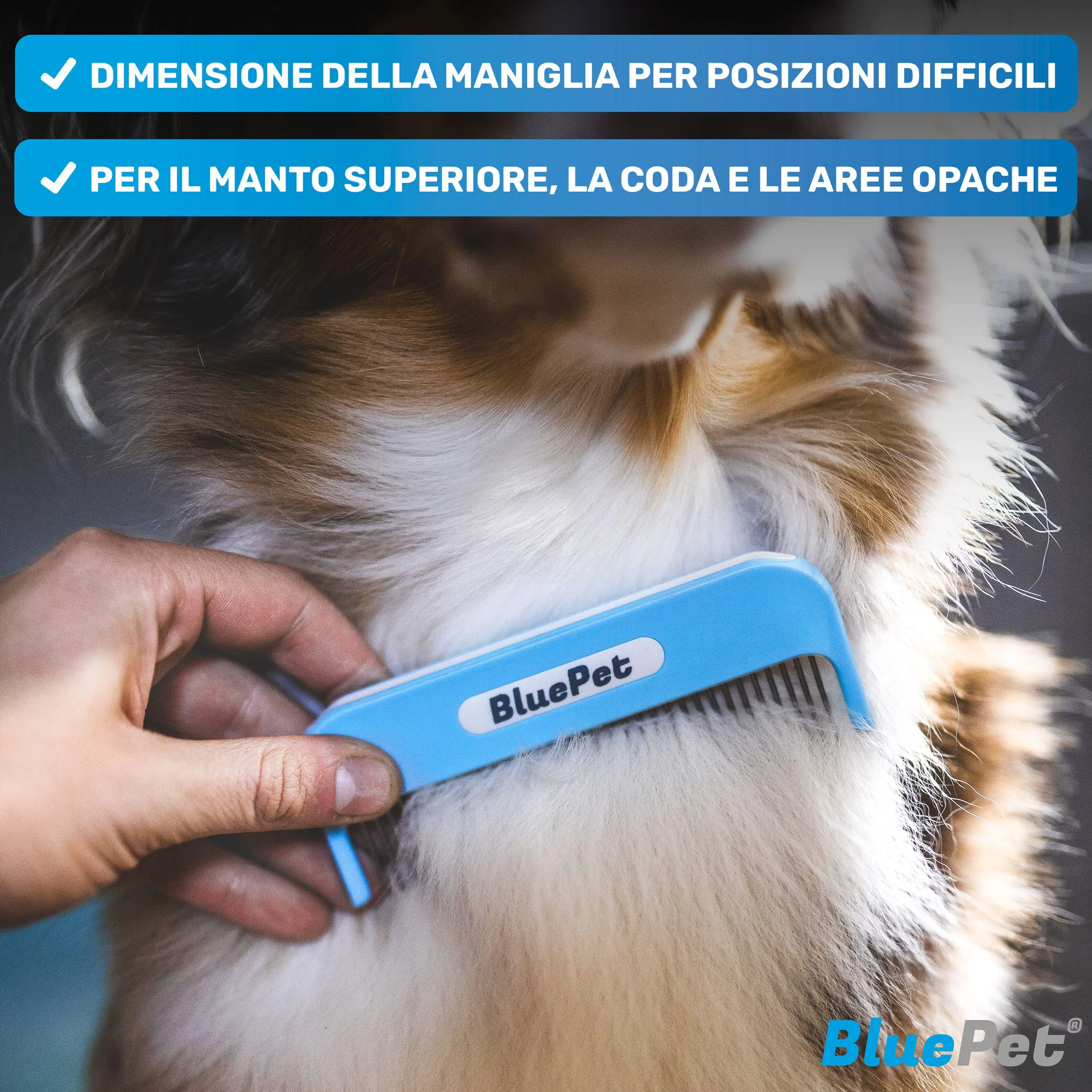 BluePet Pettine per Cani e Gatti Pelo Lungo con Denti Rinforzati - immagine 3