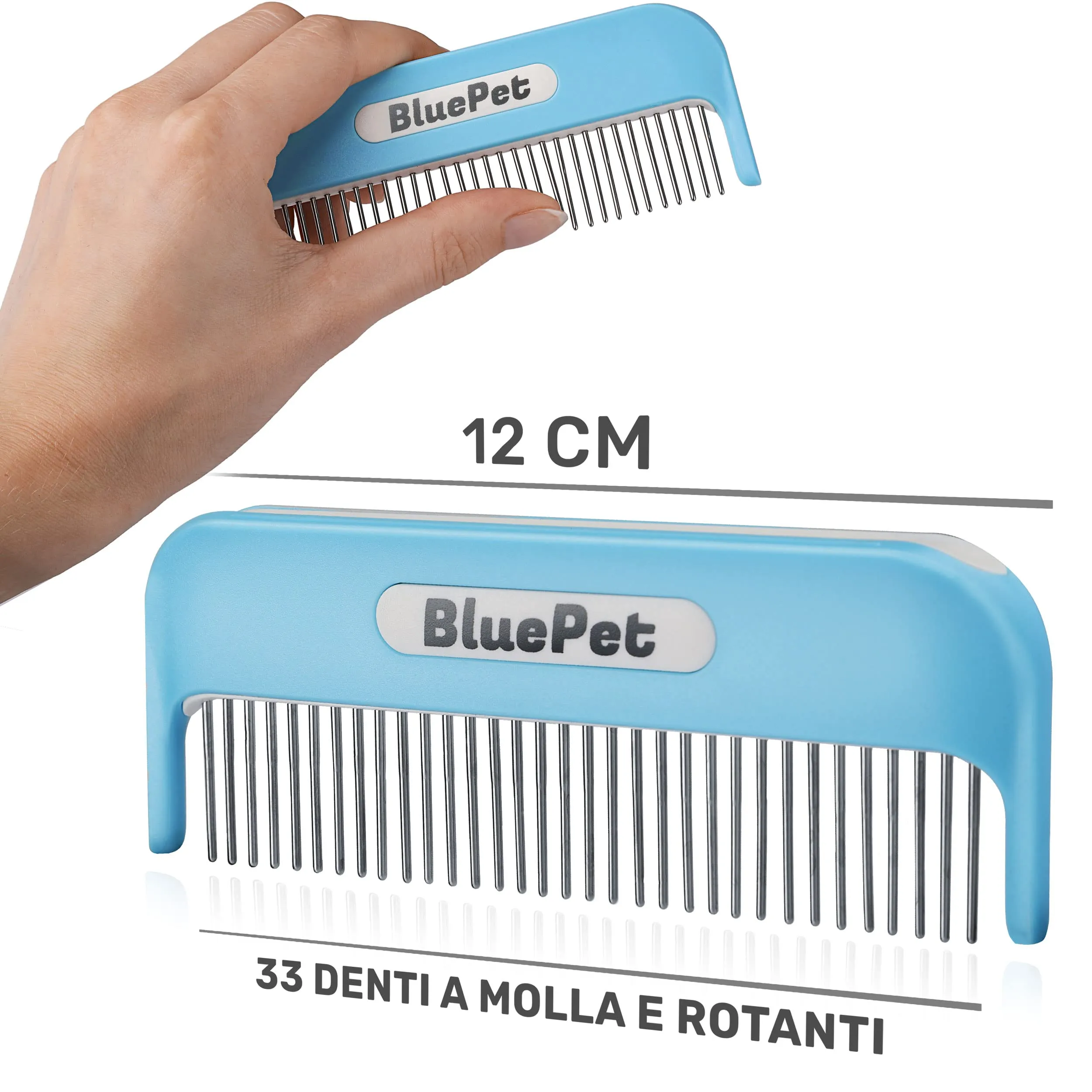 BluePet Pettine per Cani e Gatti Pelo Lungo con Denti Rinforzati - immagine 7