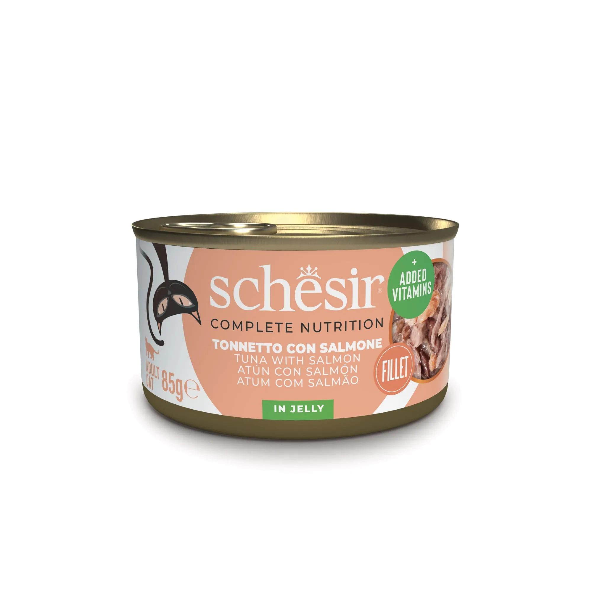 Schesir Tonnetto con Salmone in Gelatina, Cibo Umido per Gatti, 12 x 85g - immagine 1
