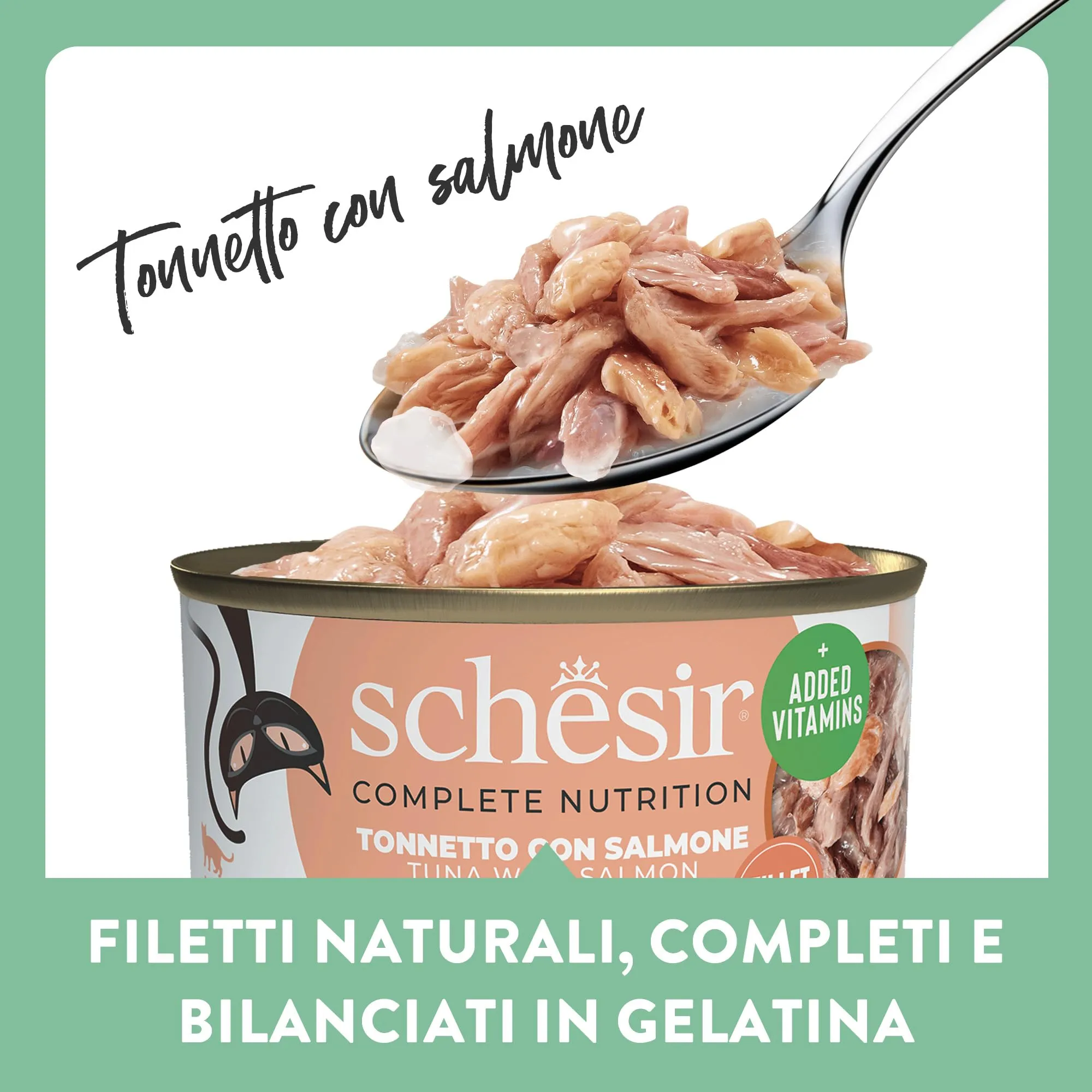 Schesir Tonnetto con Salmone in Gelatina, Cibo Umido per Gatti, 12 x 85g - immagine 2