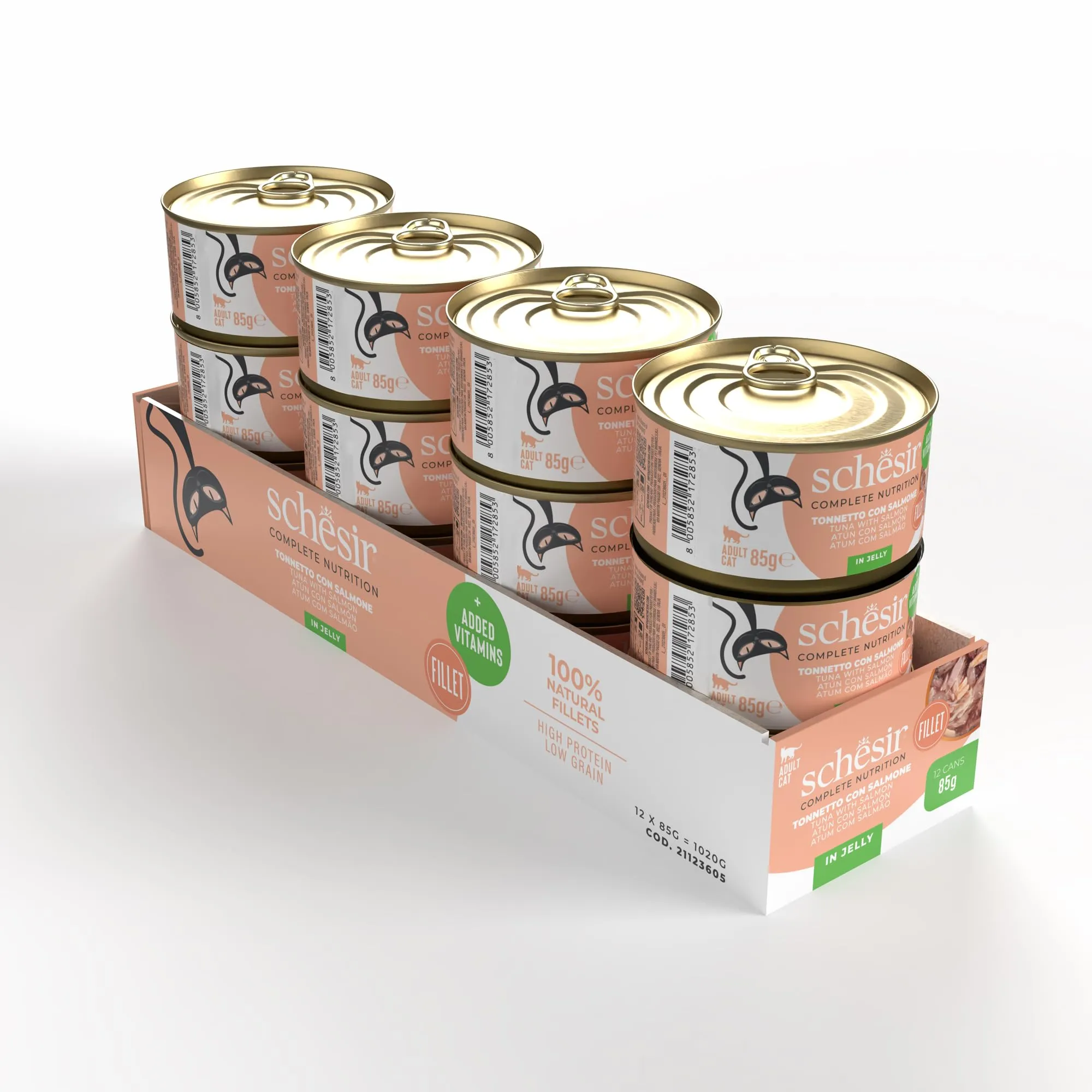 Schesir Tonnetto con Salmone in Gelatina, Cibo Umido per Gatti, 12 x 85g - immagine 3