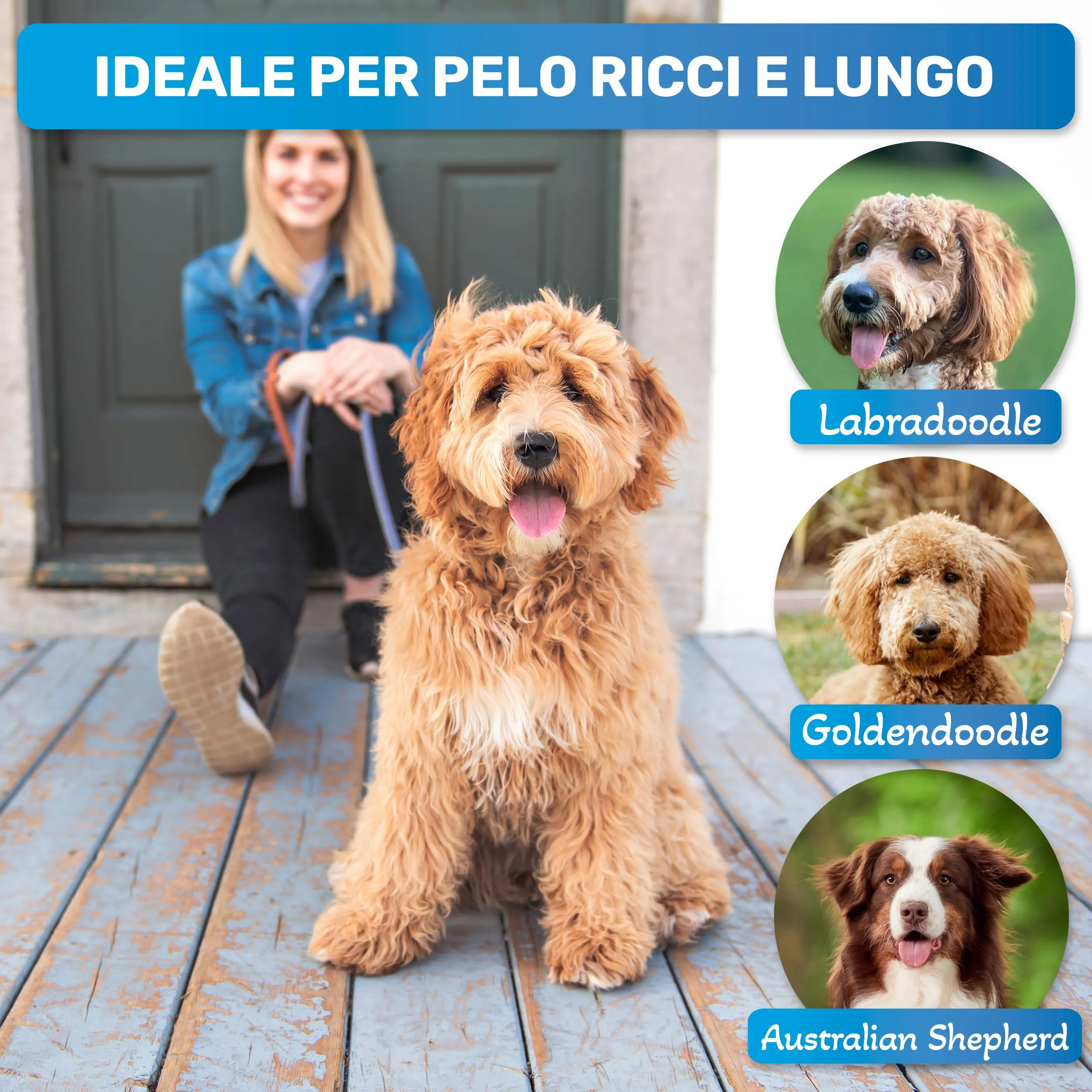 BluePet Pettine per cani e gatti a pelo lungo, 17 cm - immagine 5