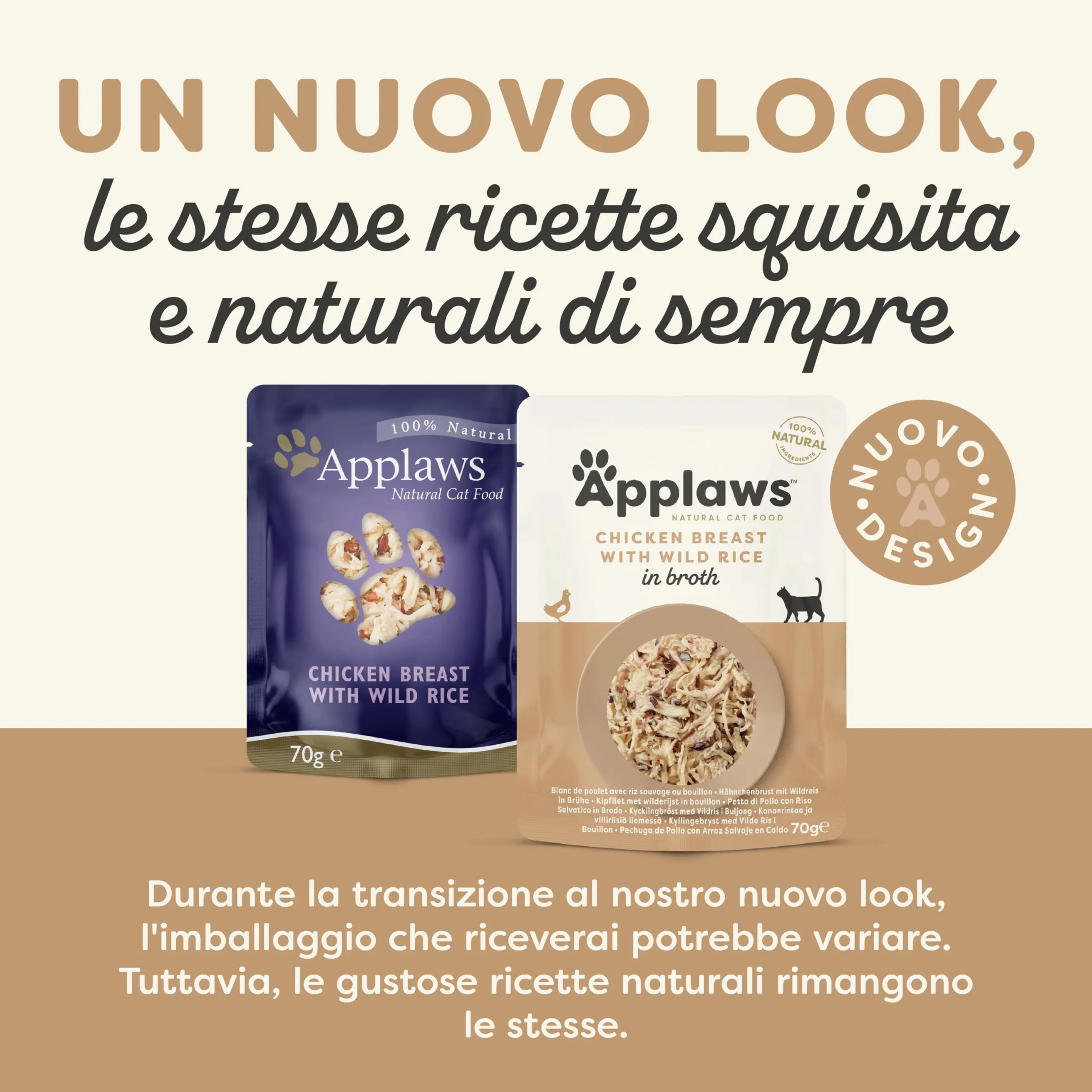 Applaws Cibo Umido per Gatti Adulti Pollo con Riso Selvatico in Brodo, 12 Buste da 70g - immagine 2