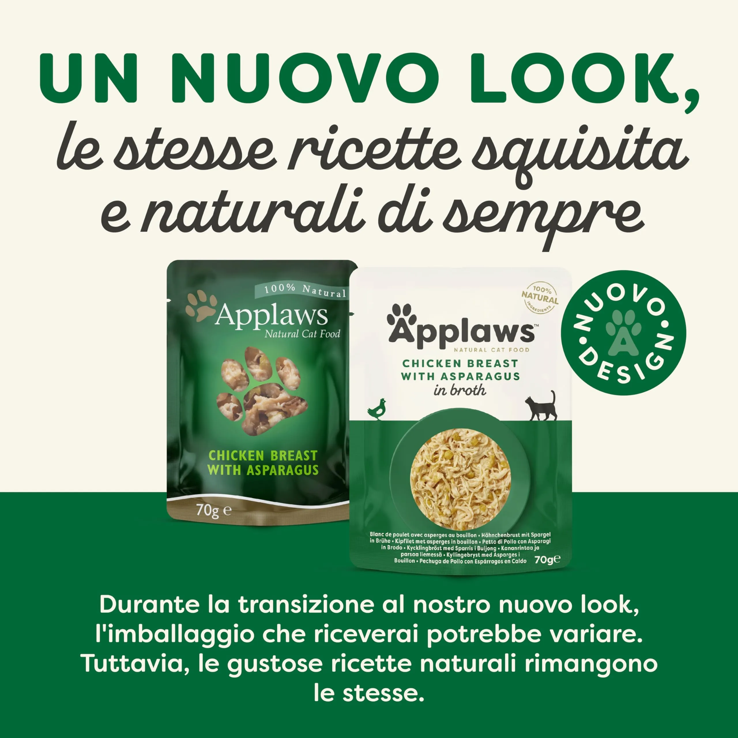 Applaws Cibo Umido per Gatti Pollo e Asparagi in Brodo, 12 Pochette da 70g - immagine 2