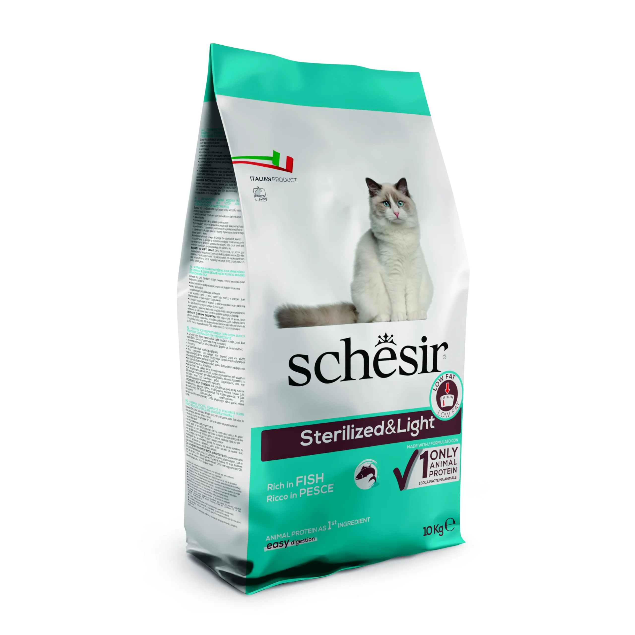 Schesir Cibo Secco per Gatti Adulti Sterilizzati o in Sovrappeso Linea Light al Gusto Pesce, 10 kg - immagine 2