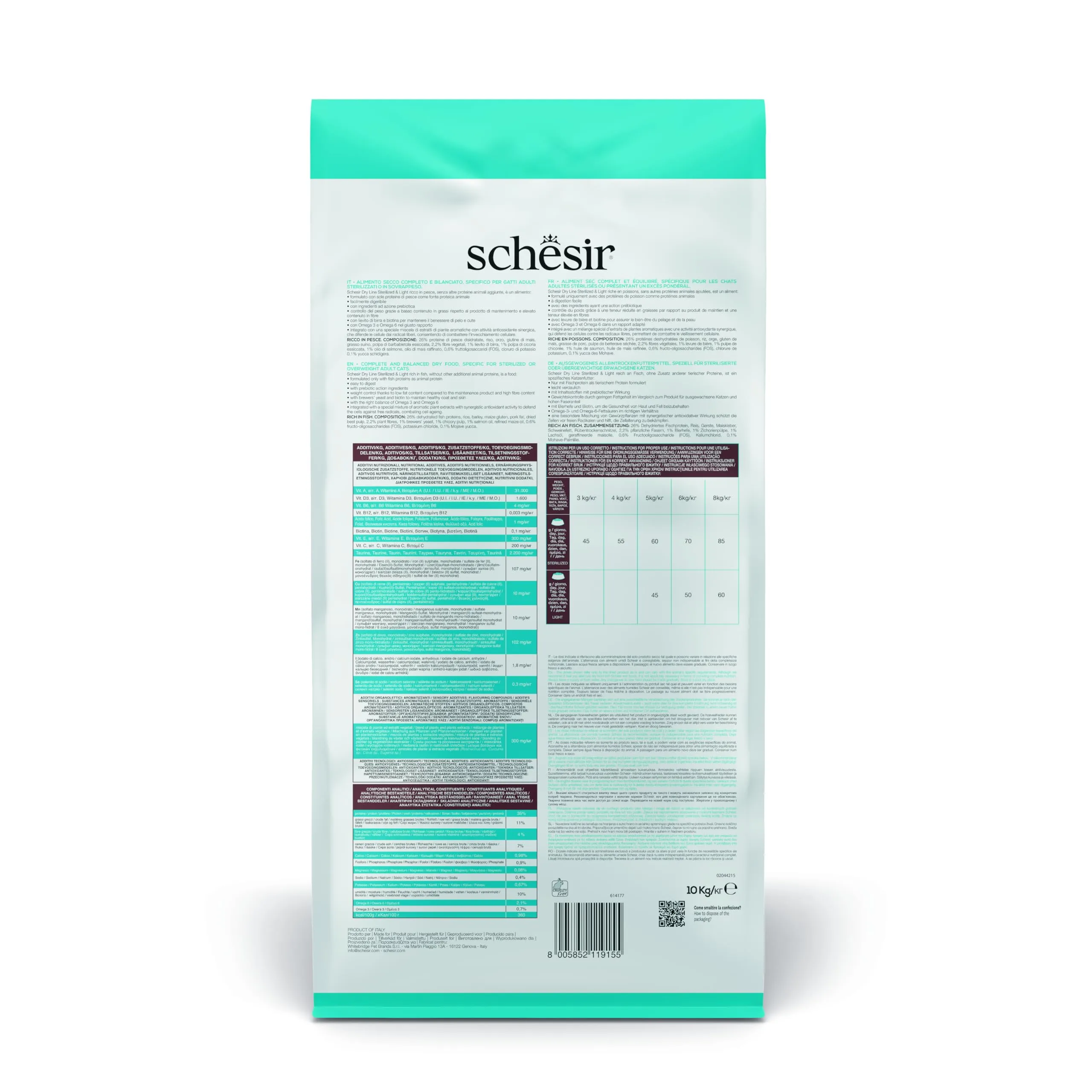 Schesir Cibo Secco per Gatti Adulti Sterilizzati o in Sovrappeso Linea Light al Gusto Pesce, 10 kg - immagine 3