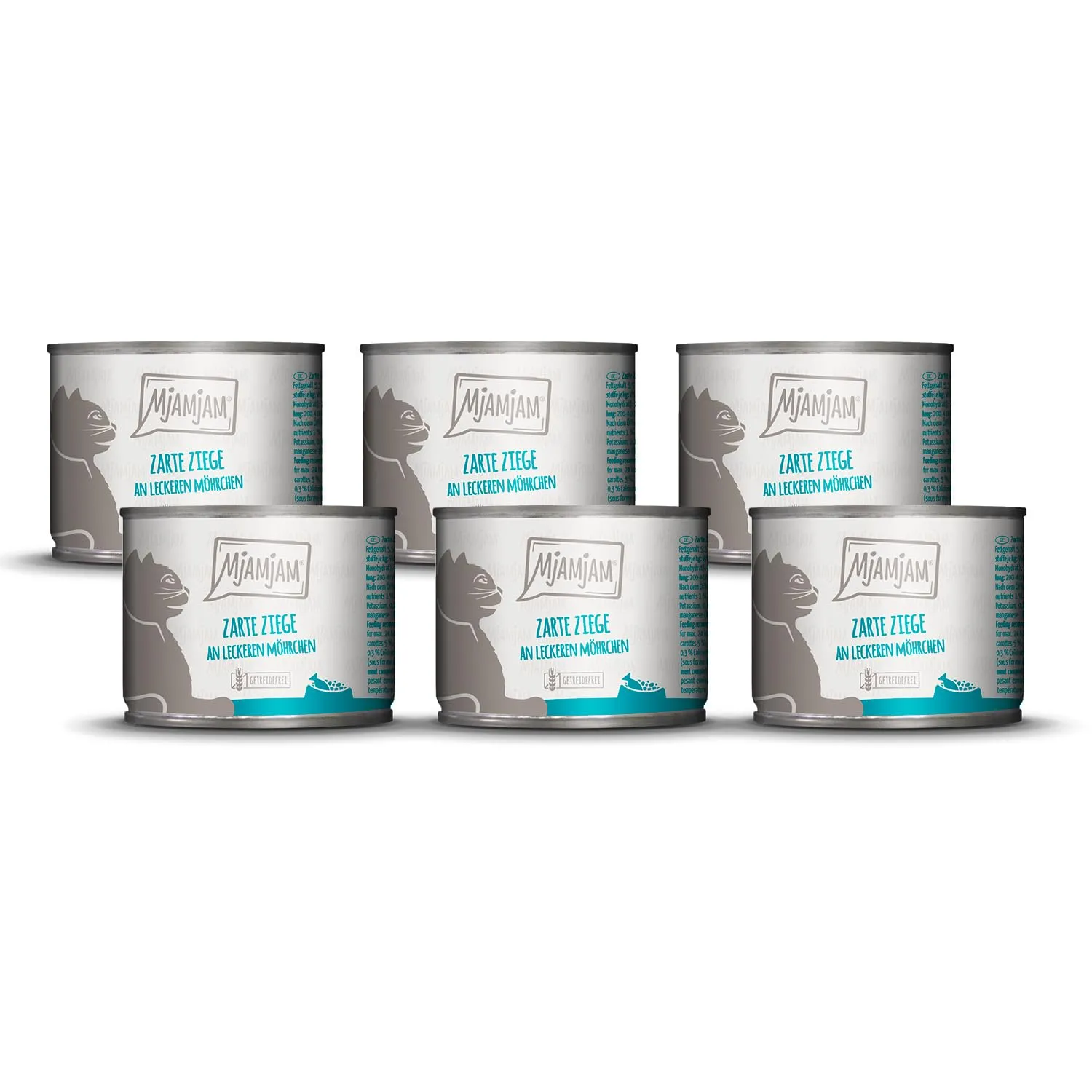 MjAMjAM Cibo Umido Premium per Gatti, Capra e Carote, Senza Cereali, 6 x 200 g - immagine 1