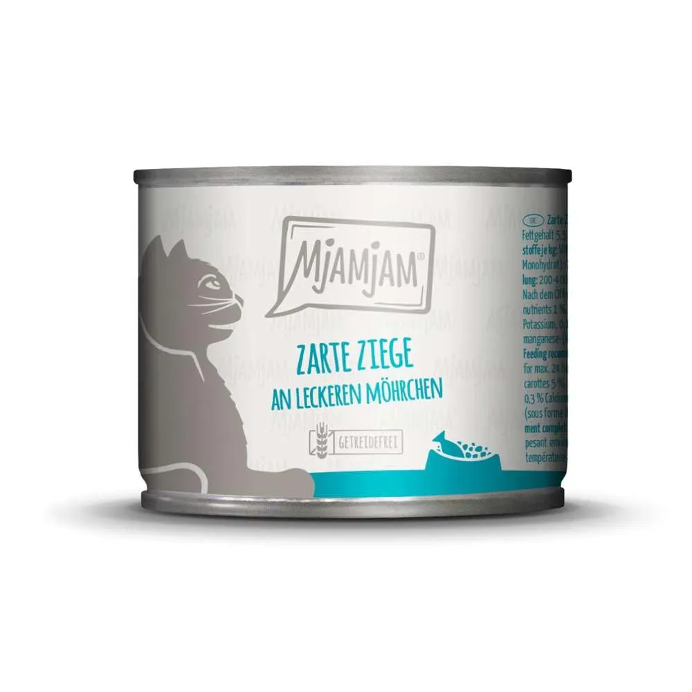 MjAMjAM Cibo Umido Premium per Gatti, Capra e Carote, Senza Cereali, 6 x 200 g - immagine 4