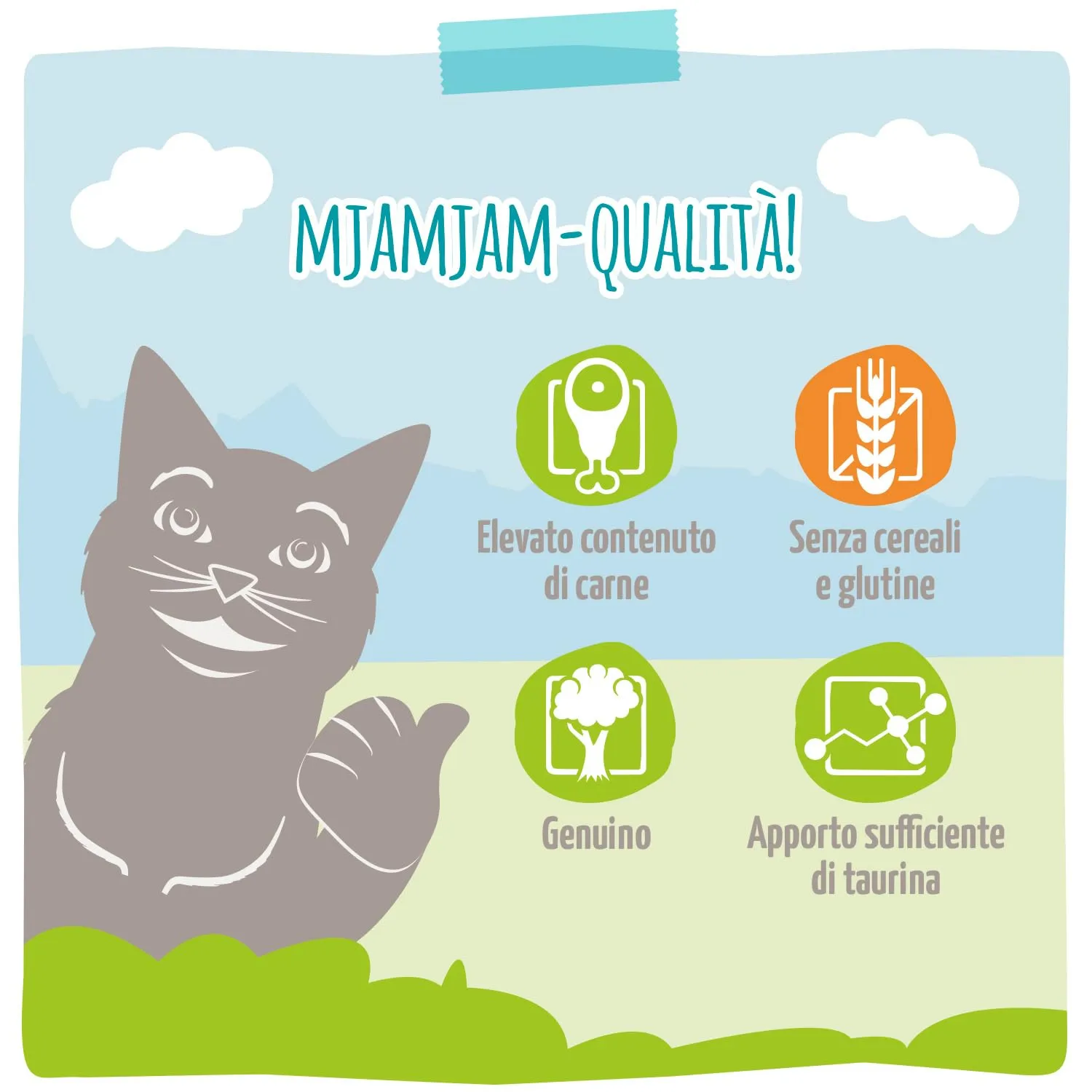 MjAMjAM Cibo Umido Premium per Gatti, Capra e Carote, Senza Cereali, 6 x 200 g - immagine 5