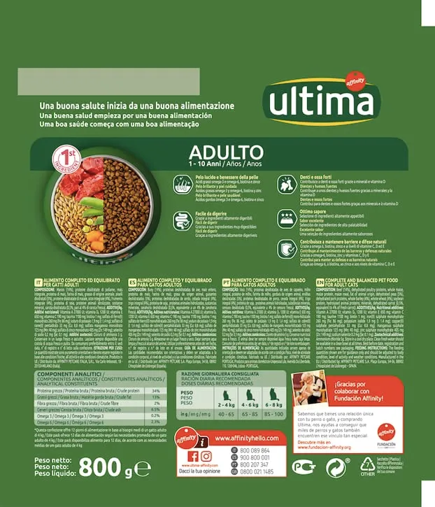 Ultima Adult Manzo Crocchette per gatti 8 x 800g (6,4kg) - immagine 4