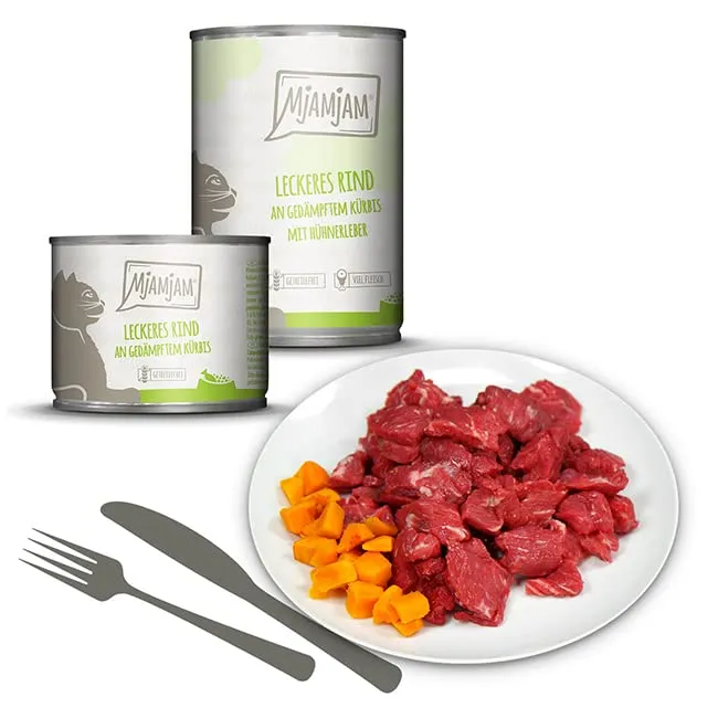 MjAMjAM Cibo Umido Premium per Gatti, Senza Cereali con Carne Extra, 6 x 400 g - immagine 4