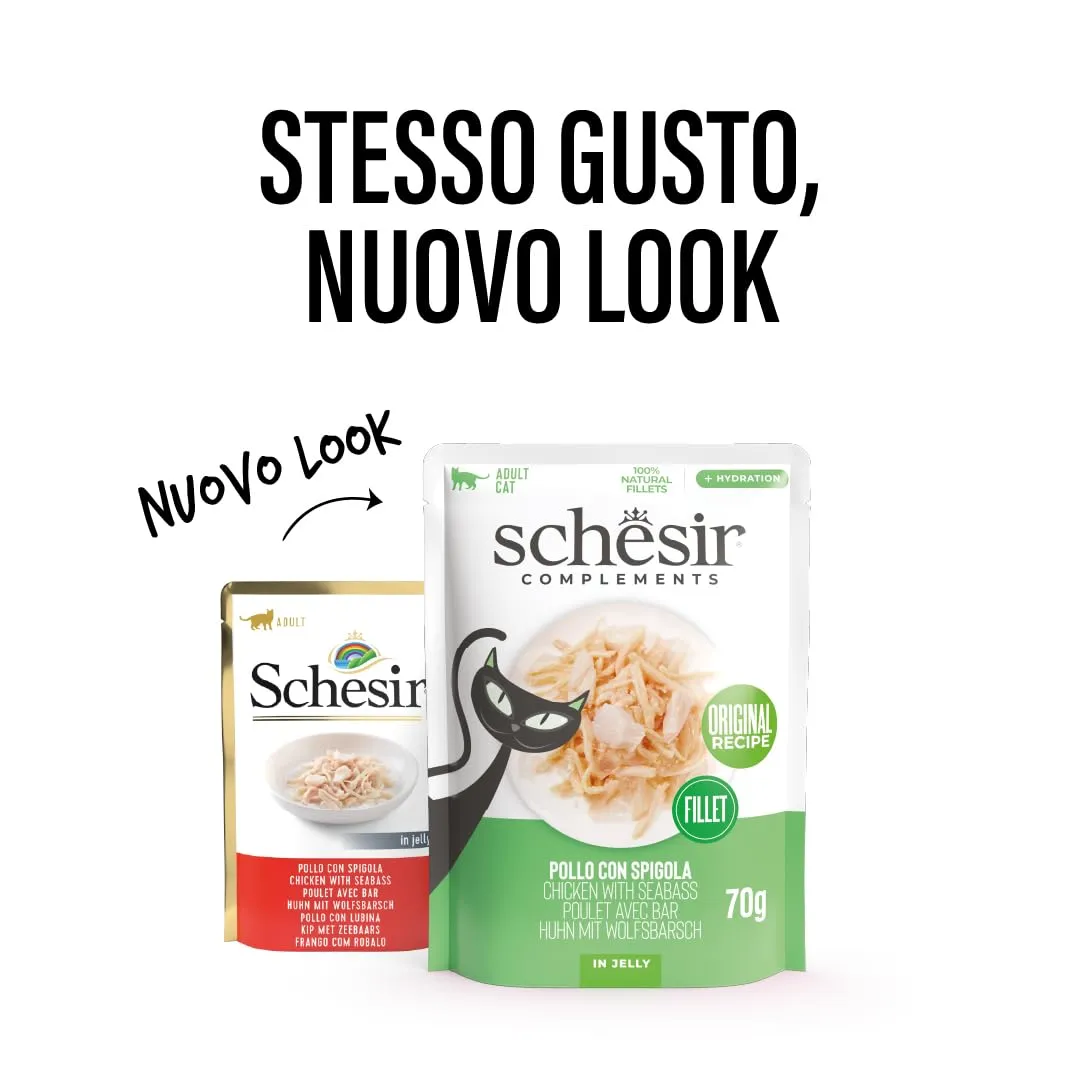 Schesir Pollo con Spigola in Gelatina, 12x70g - immagine 2