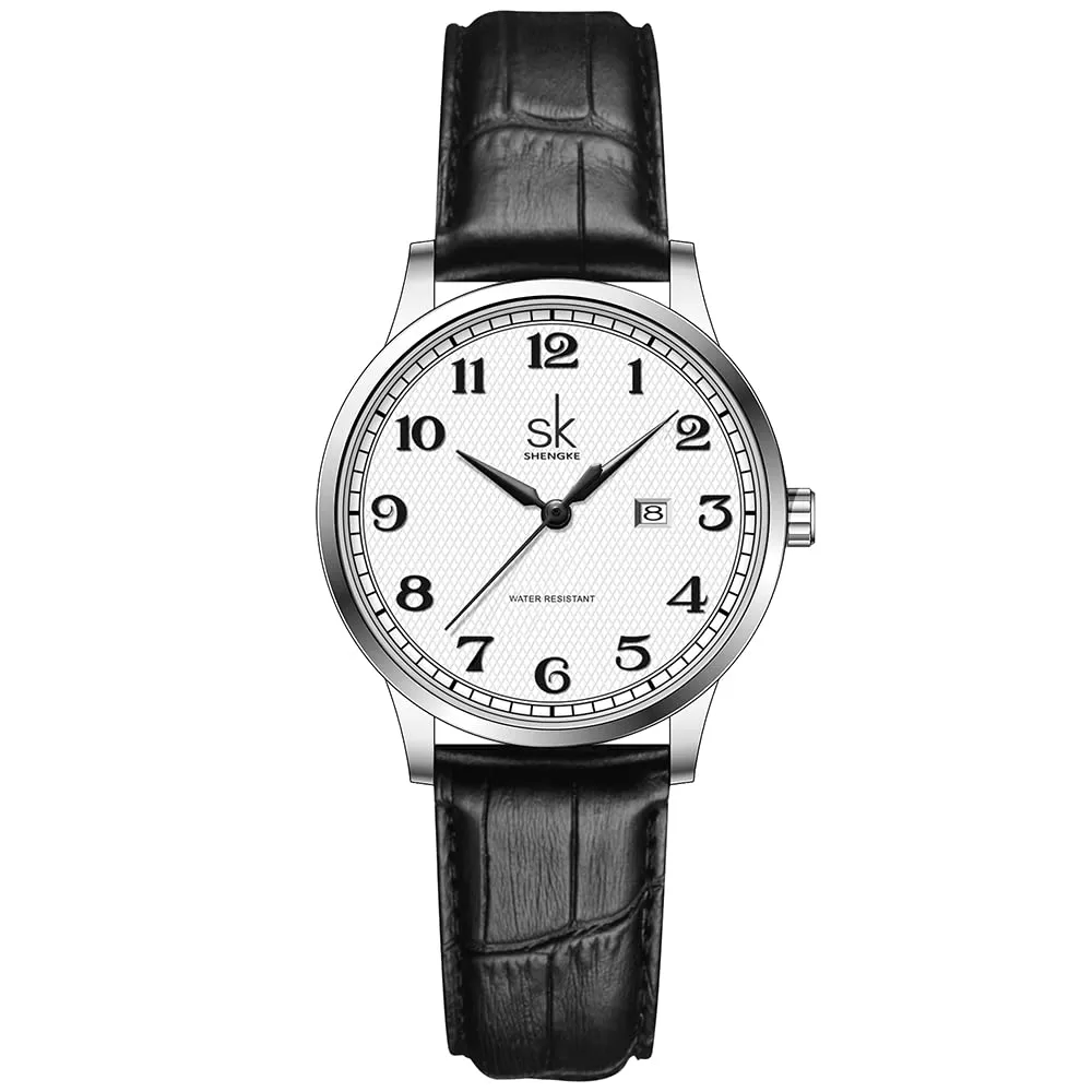SHENGKE Orologi da donna Classic Business con calendario in vera pelle Rosegold-Leather K0150L - immagine 1