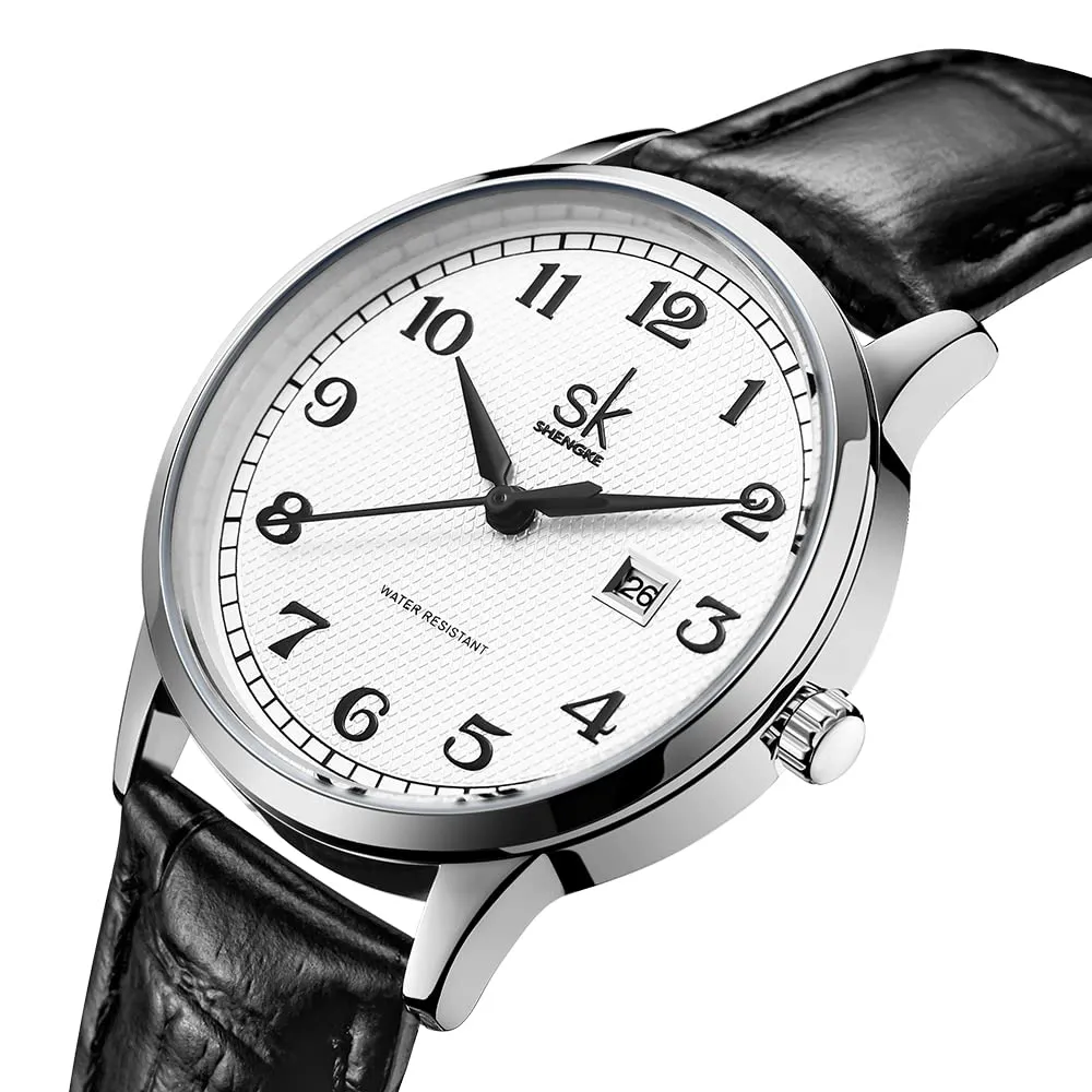 SHENGKE Orologi da donna Classic Business con calendario in vera pelle Rosegold-Leather K0150L - immagine 2