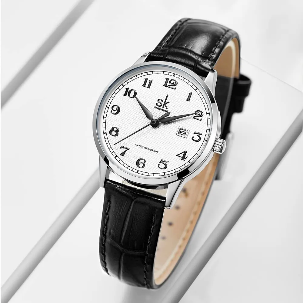 SHENGKE Orologi da donna Classic Business con calendario in vera pelle Rosegold-Leather K0150L - immagine 7
