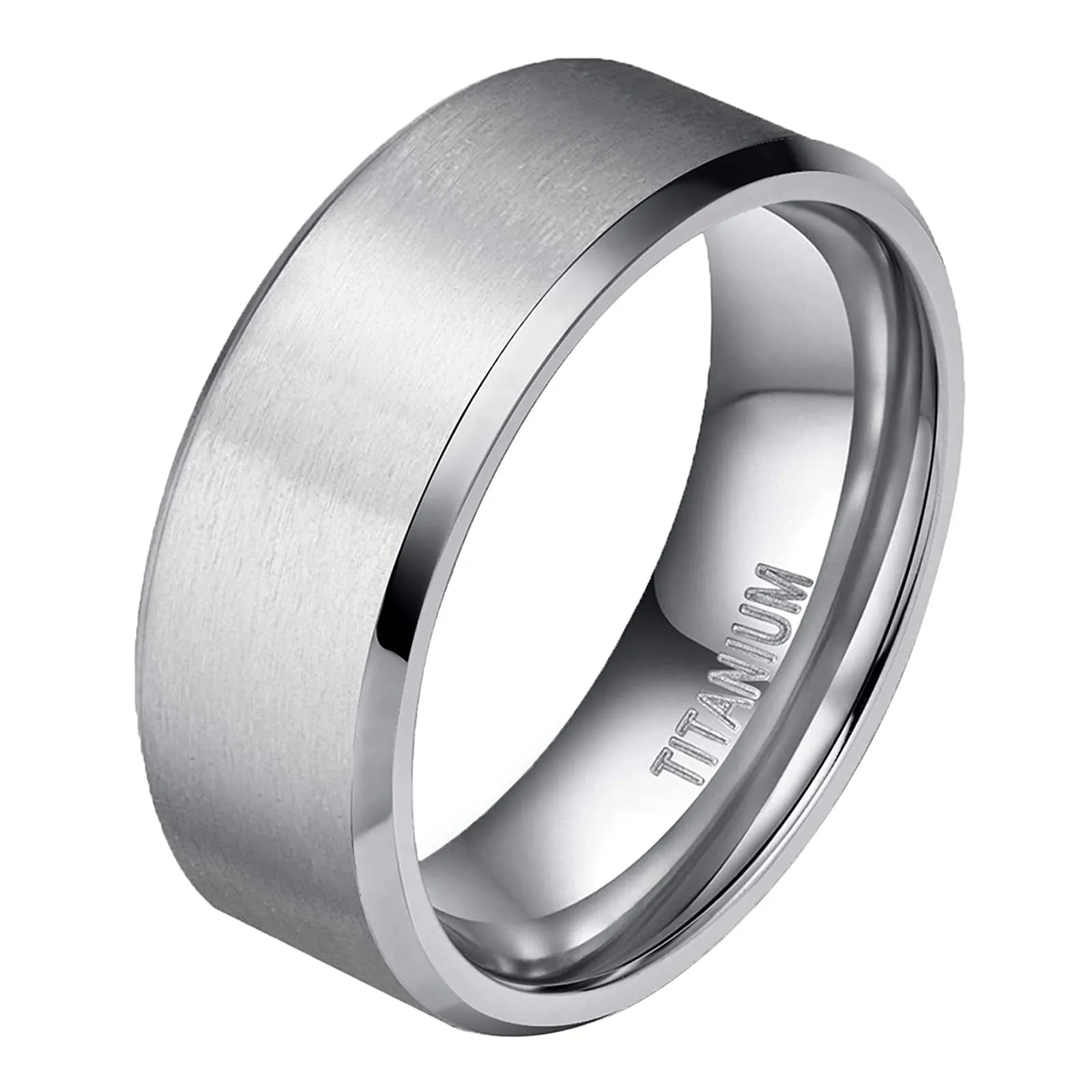 Zakk Anello in Titanio Argento Spazzolato Opaco 10mm, Misura 61 - immagine 1