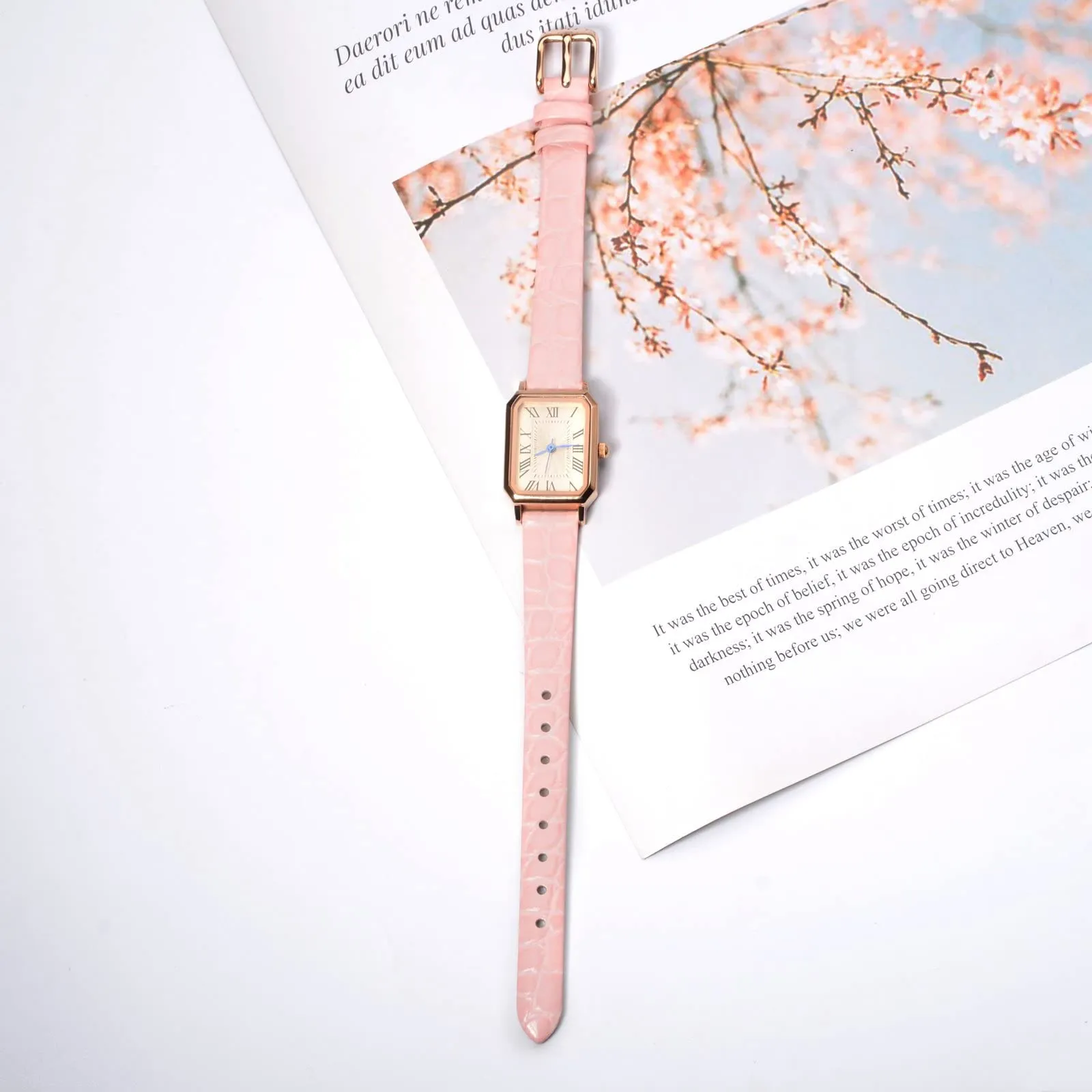BISONSTRAP Cinturino di Ricambio in Pelle per Orologi Donna, 10mm, Rosa con Fibbia in Argento - immagine 6