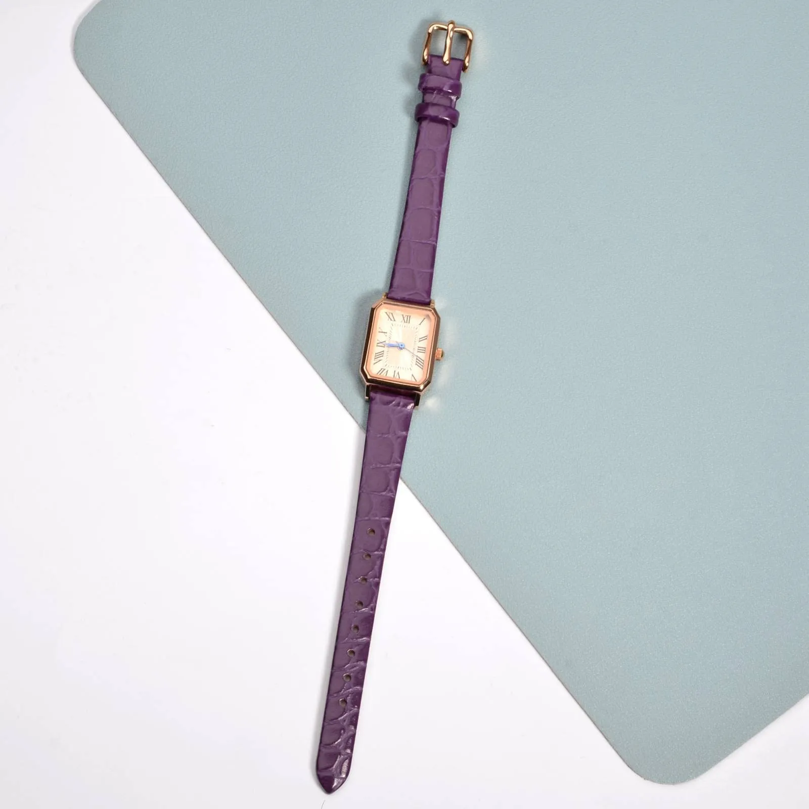 BISONSTRAP Cinturino di Ricambio in Pelle per Orologi Donna, 10mm, Viola con Fibbia in Oro - immagine 6